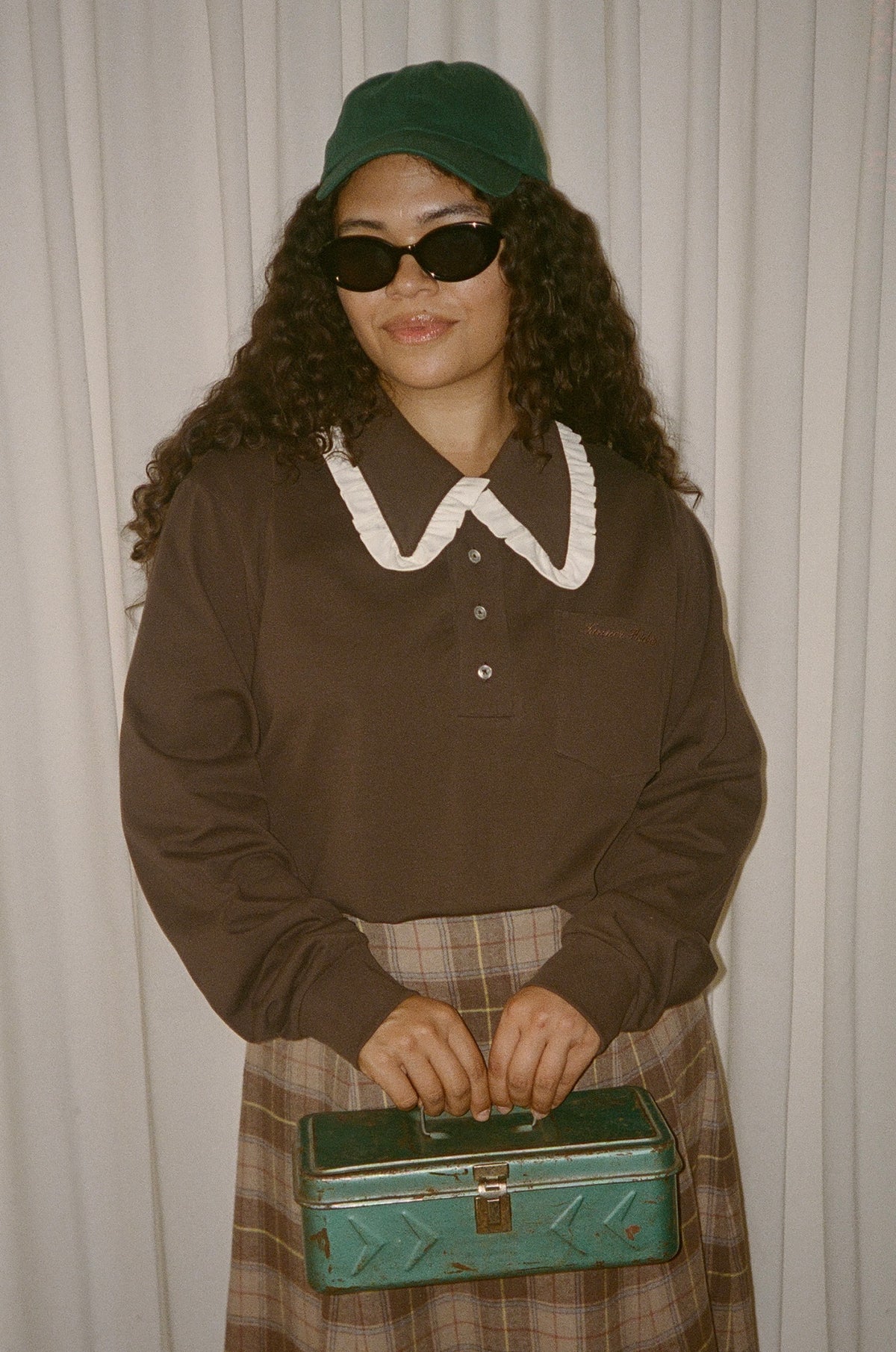 Frank Ruffle Collar Long Sleeve Polo