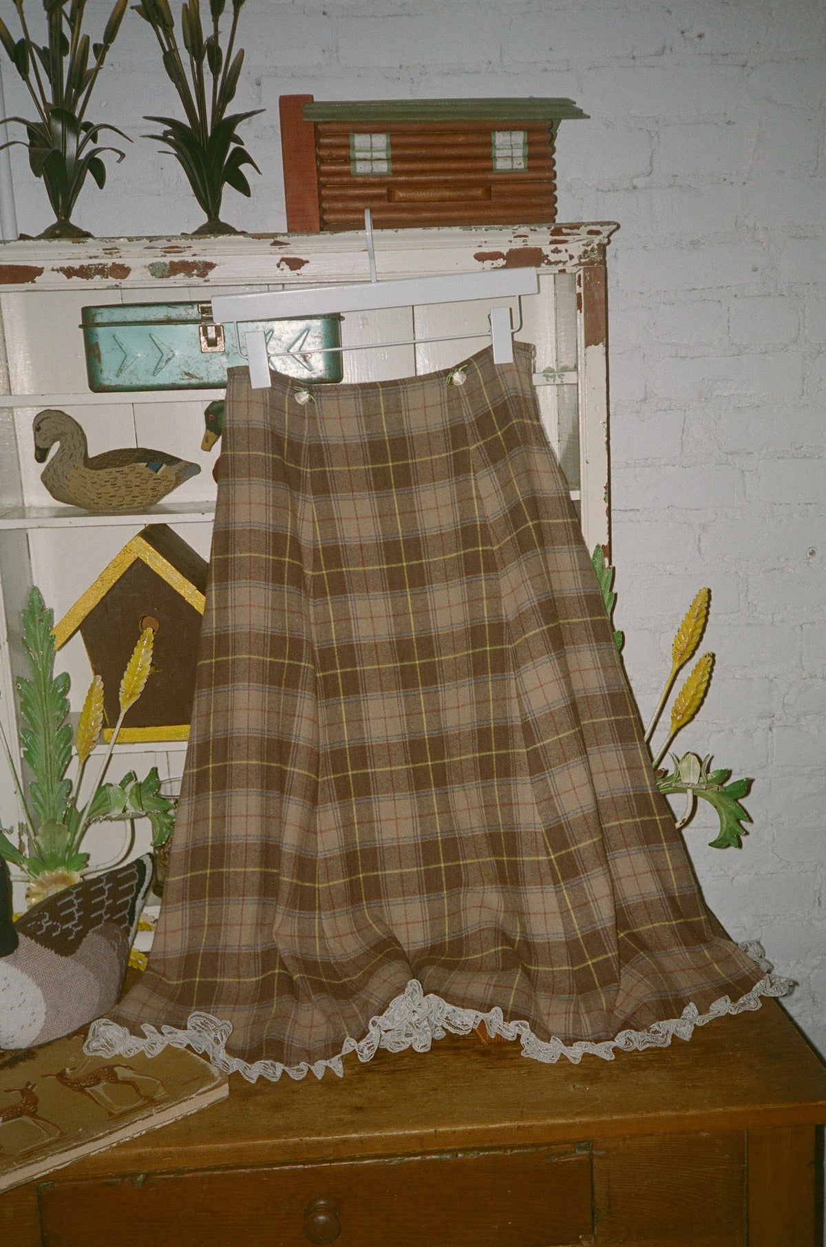 Wilma Plaid Flannel Midi Skirt