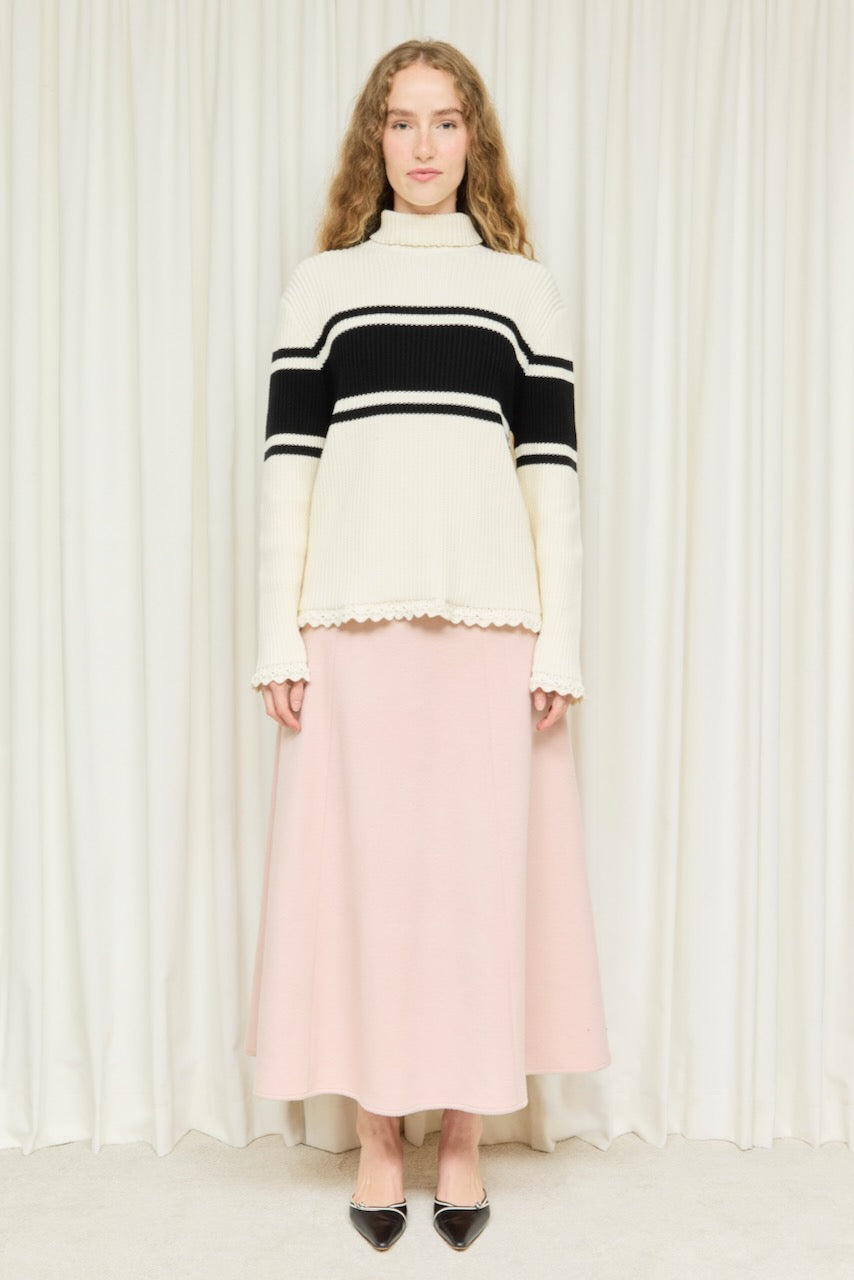 Prudence Crochet Edge Turtleneck Sweater