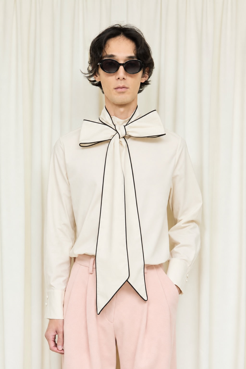 Laurence Piped Pussybow Shirt