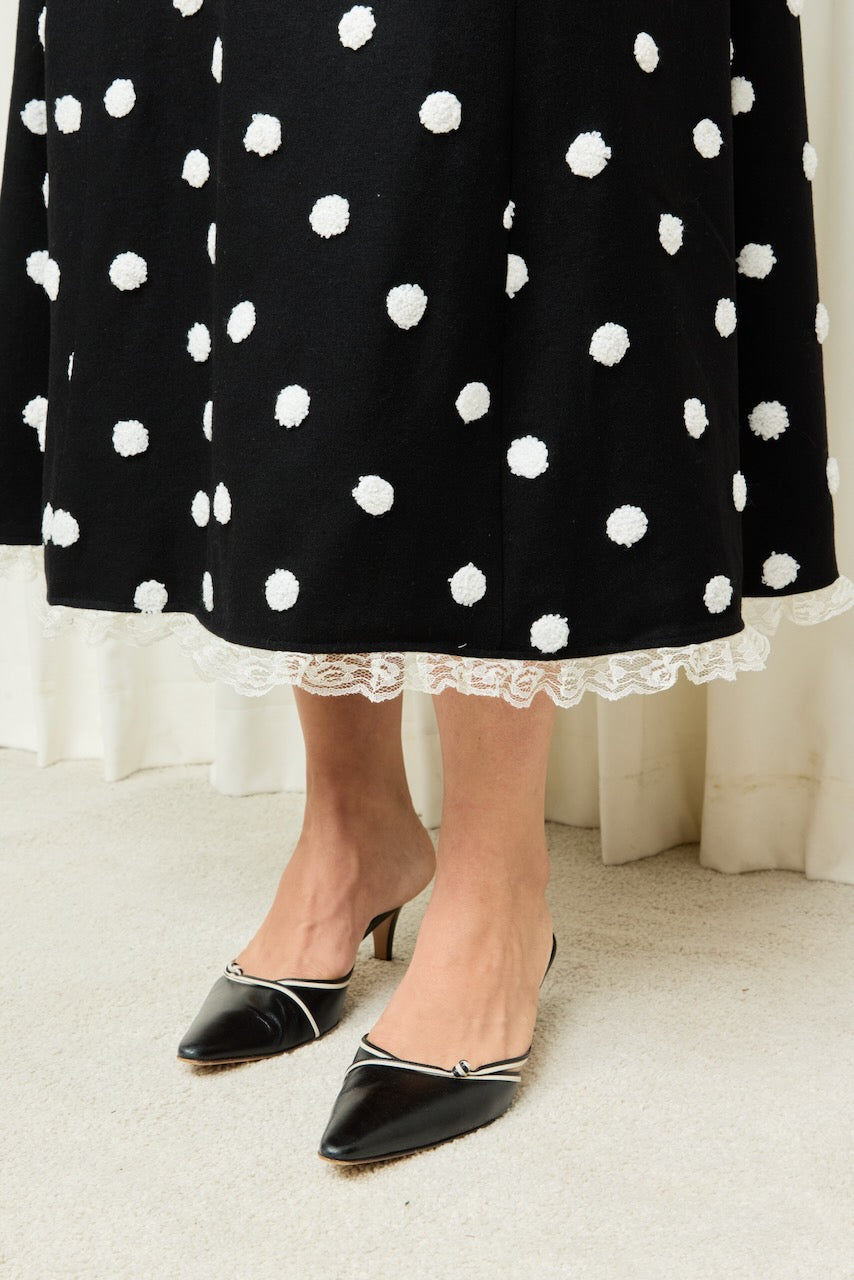 Wilma Polkadot Midi Skirt