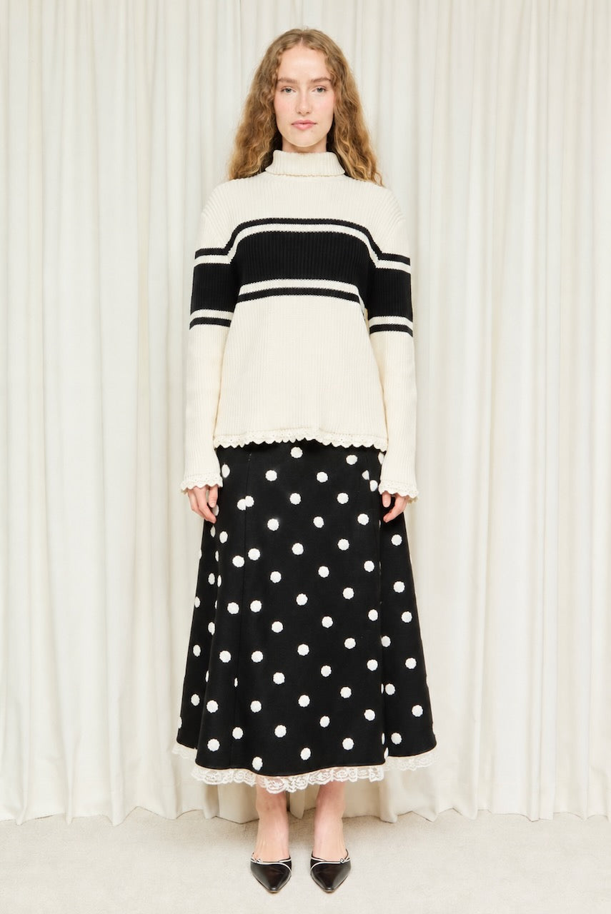 Wilma Polkadot Midi Skirt