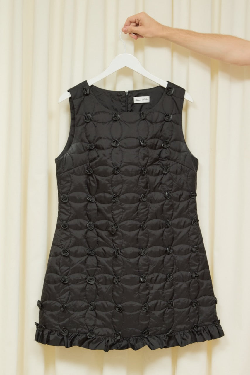 SAMPLE Pippin Quilted Rosette Mini Dress 4 L/XL