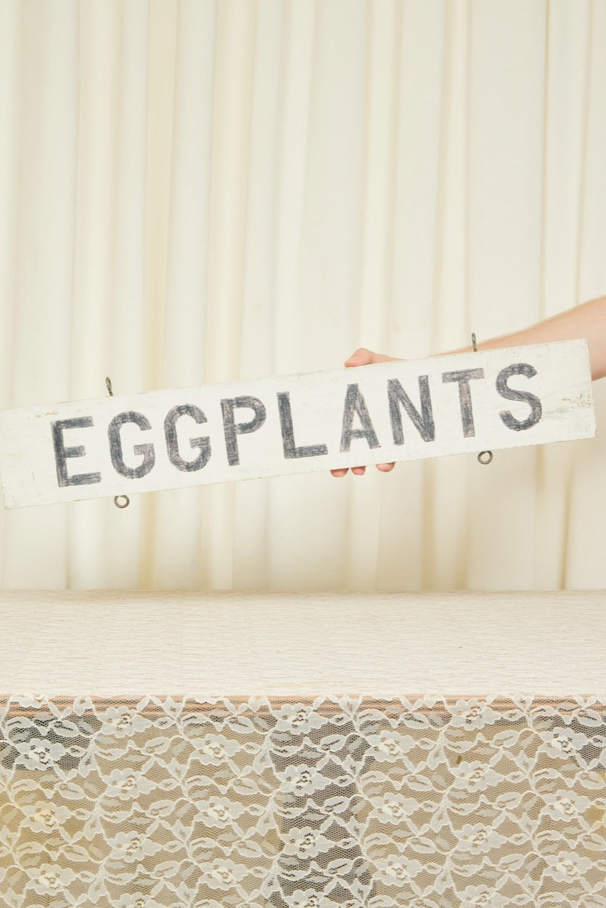 Vintage Wooden "Eggplants" Sign