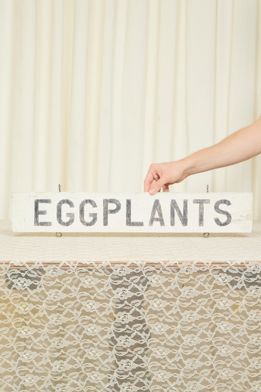 Vintage Wooden "Eggplants" Sign