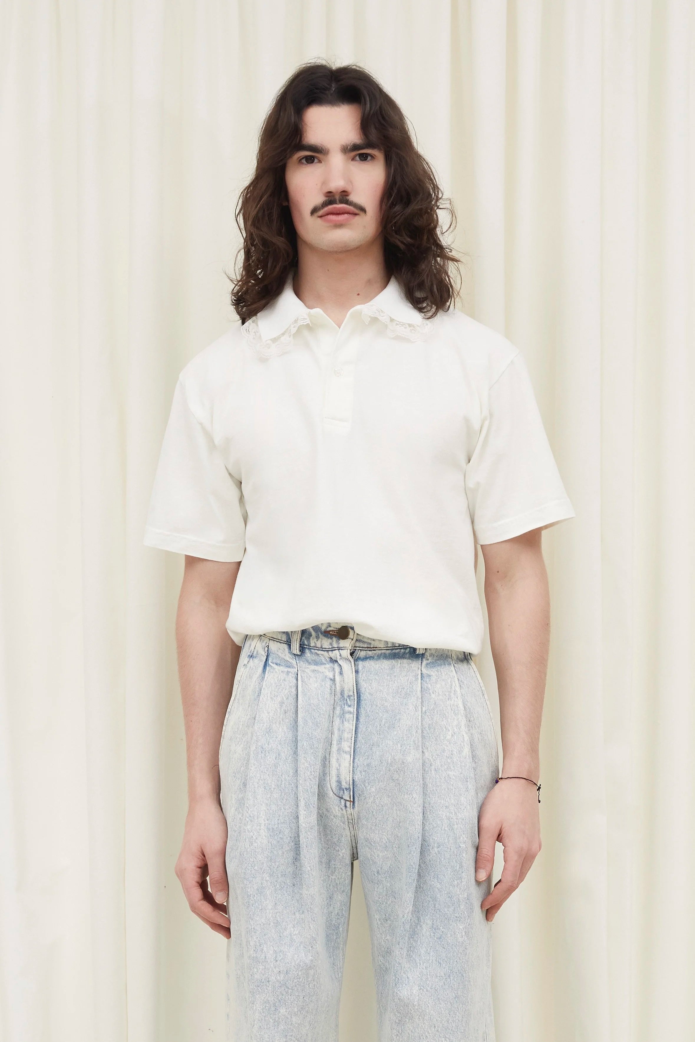 Cletus Lace Trim Short Sleeve Polo