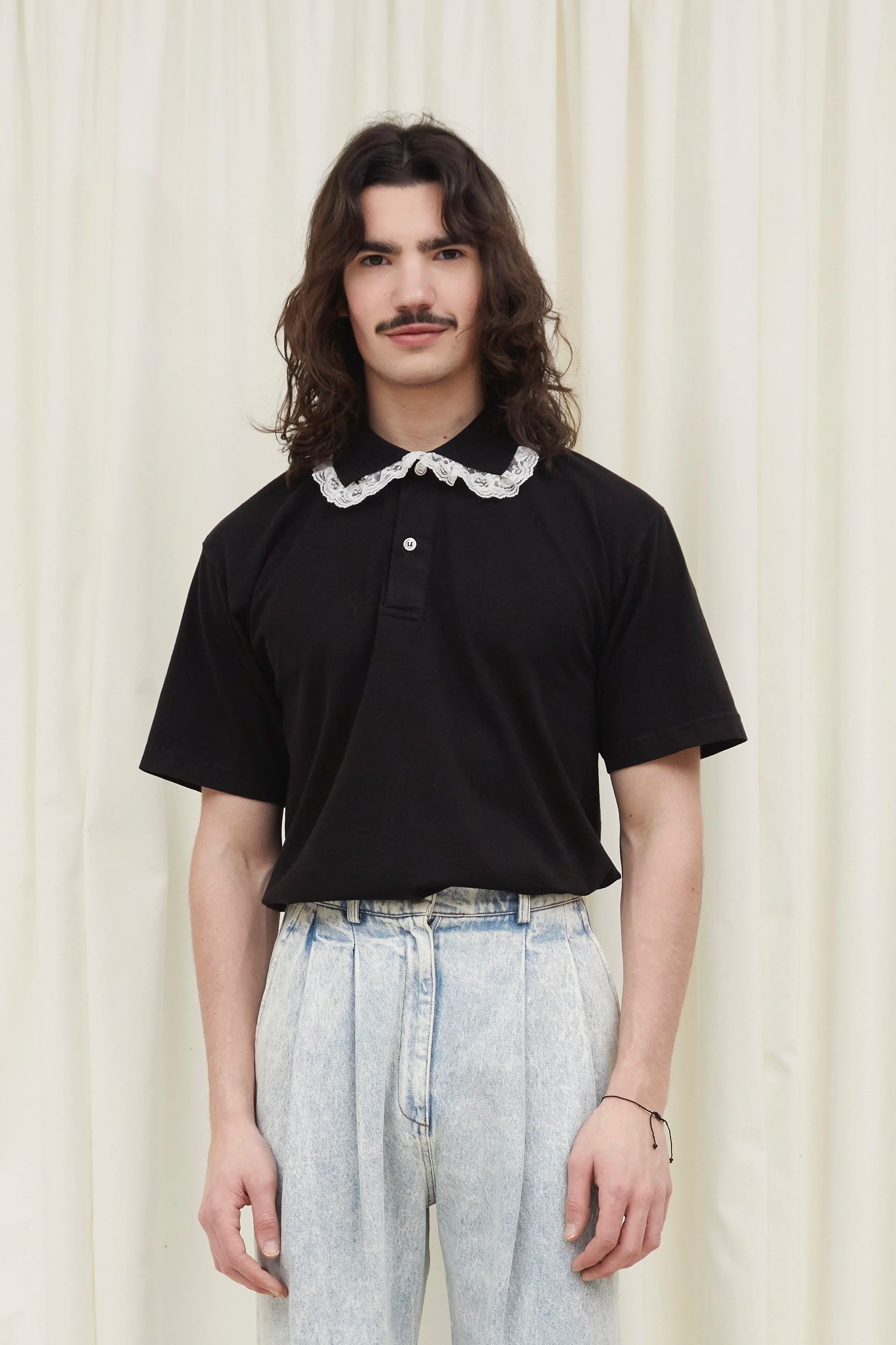 Cletus Lace Trim Short Sleeve Polo