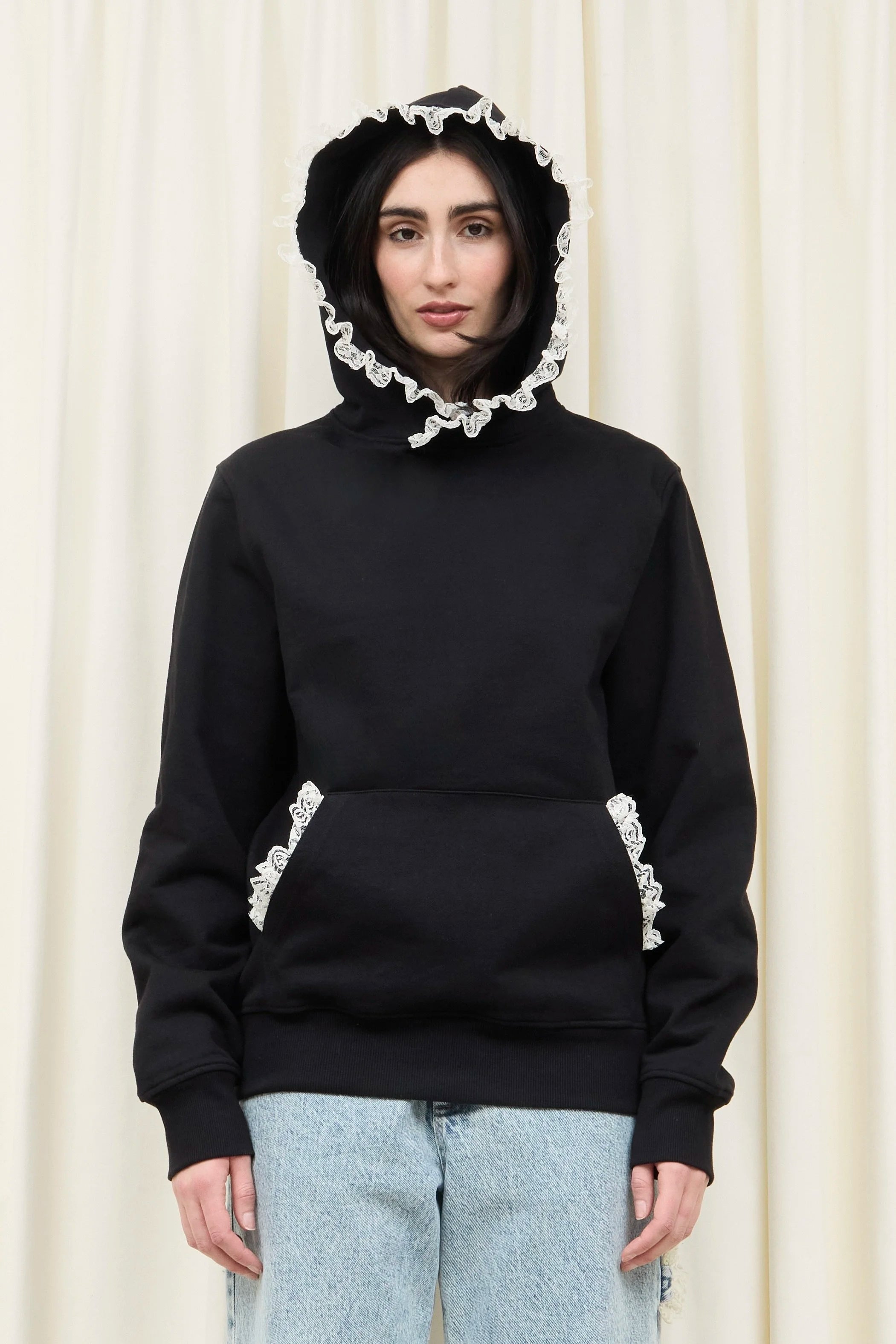 Becky Lace Trim Hoodie
