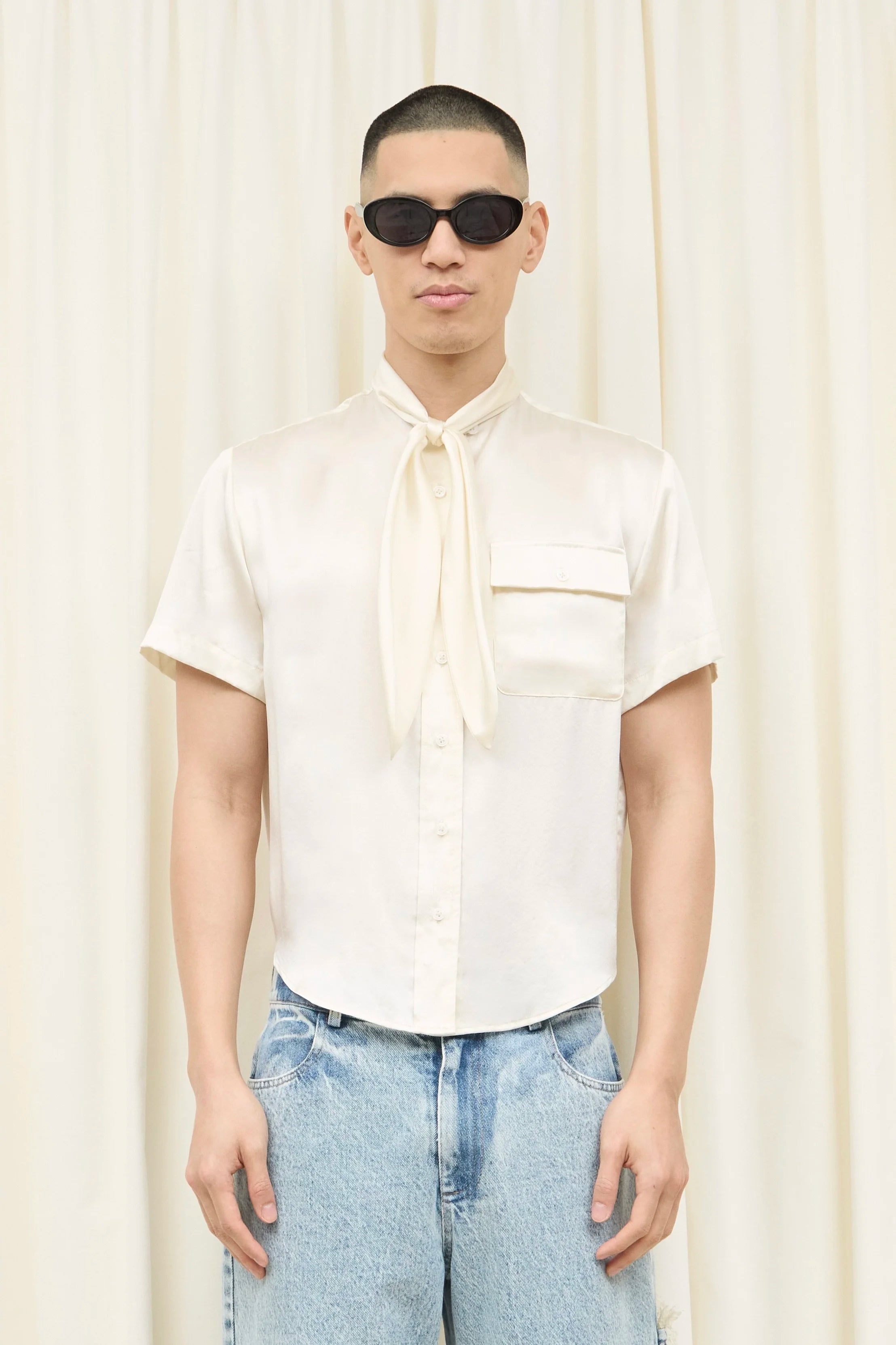 Luther Silk Charmeuse Sailor Shirt