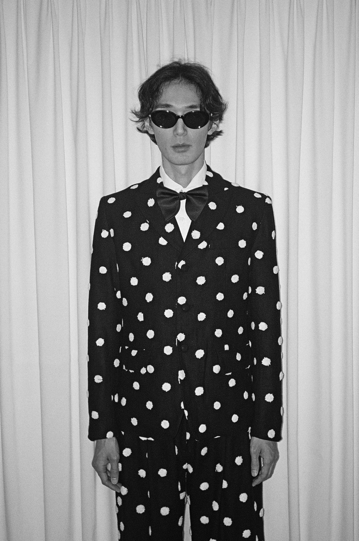 Eddie Raised Polkadot Pleated Trouser
