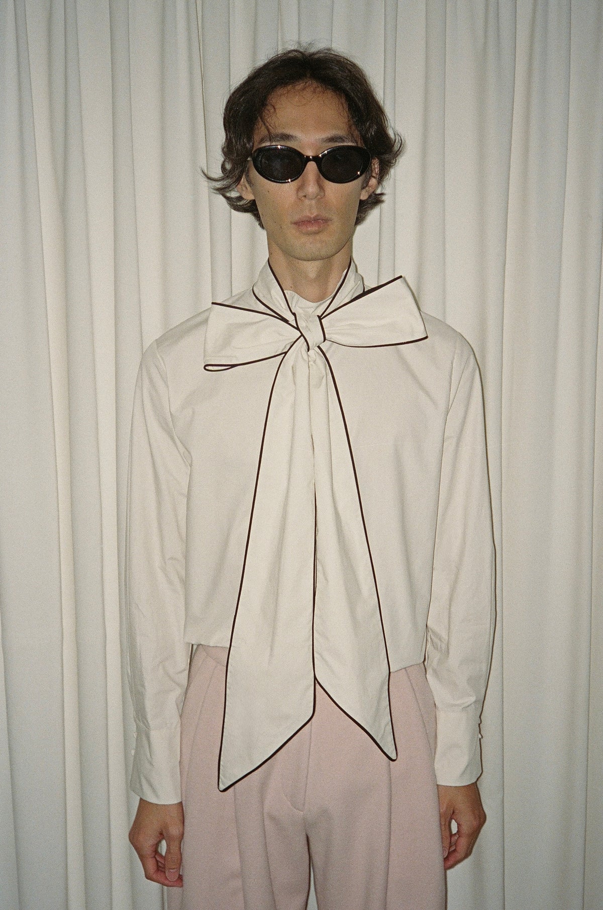 Laurence Piped Pussybow Shirt