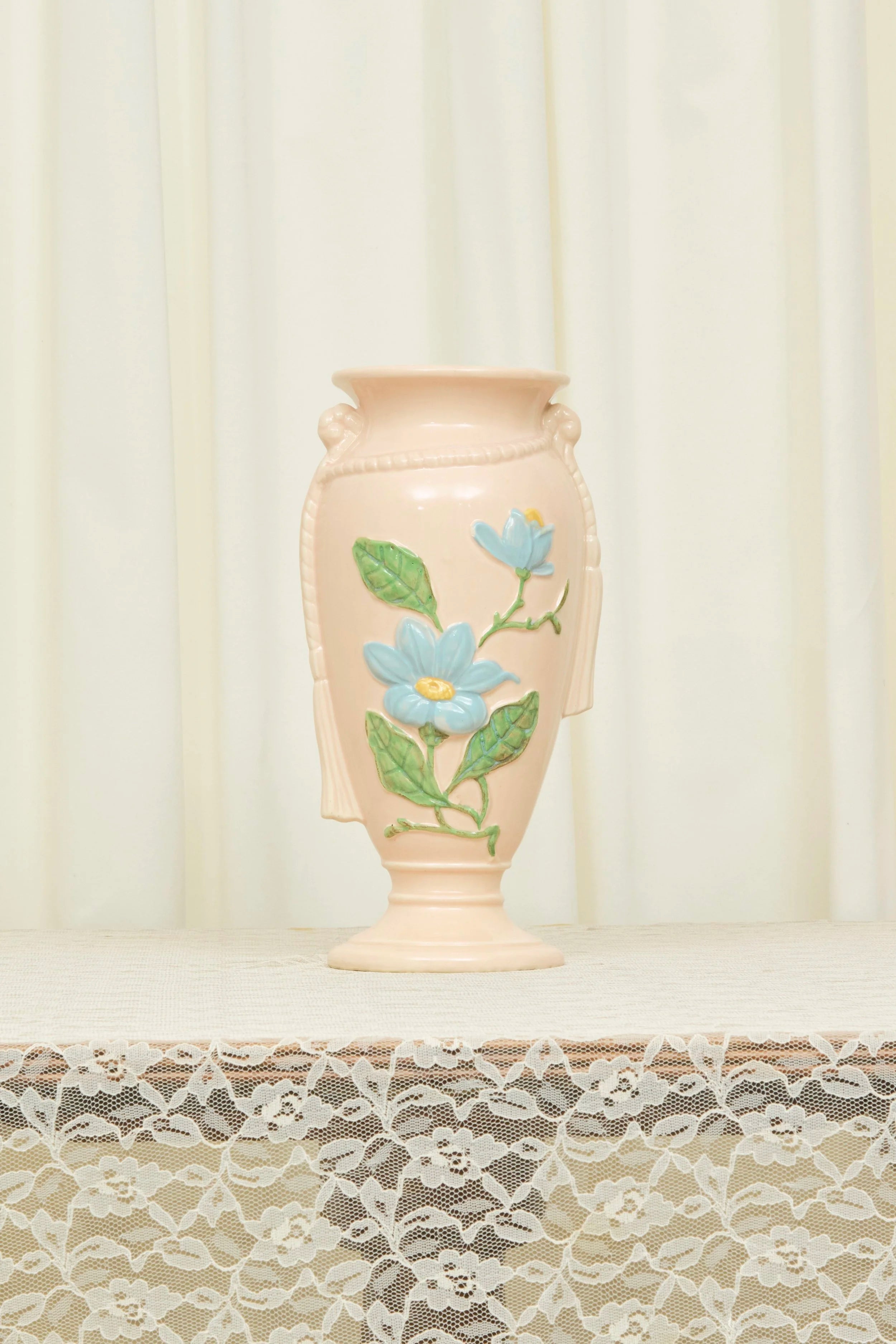 Vintage Pink Floral Vase