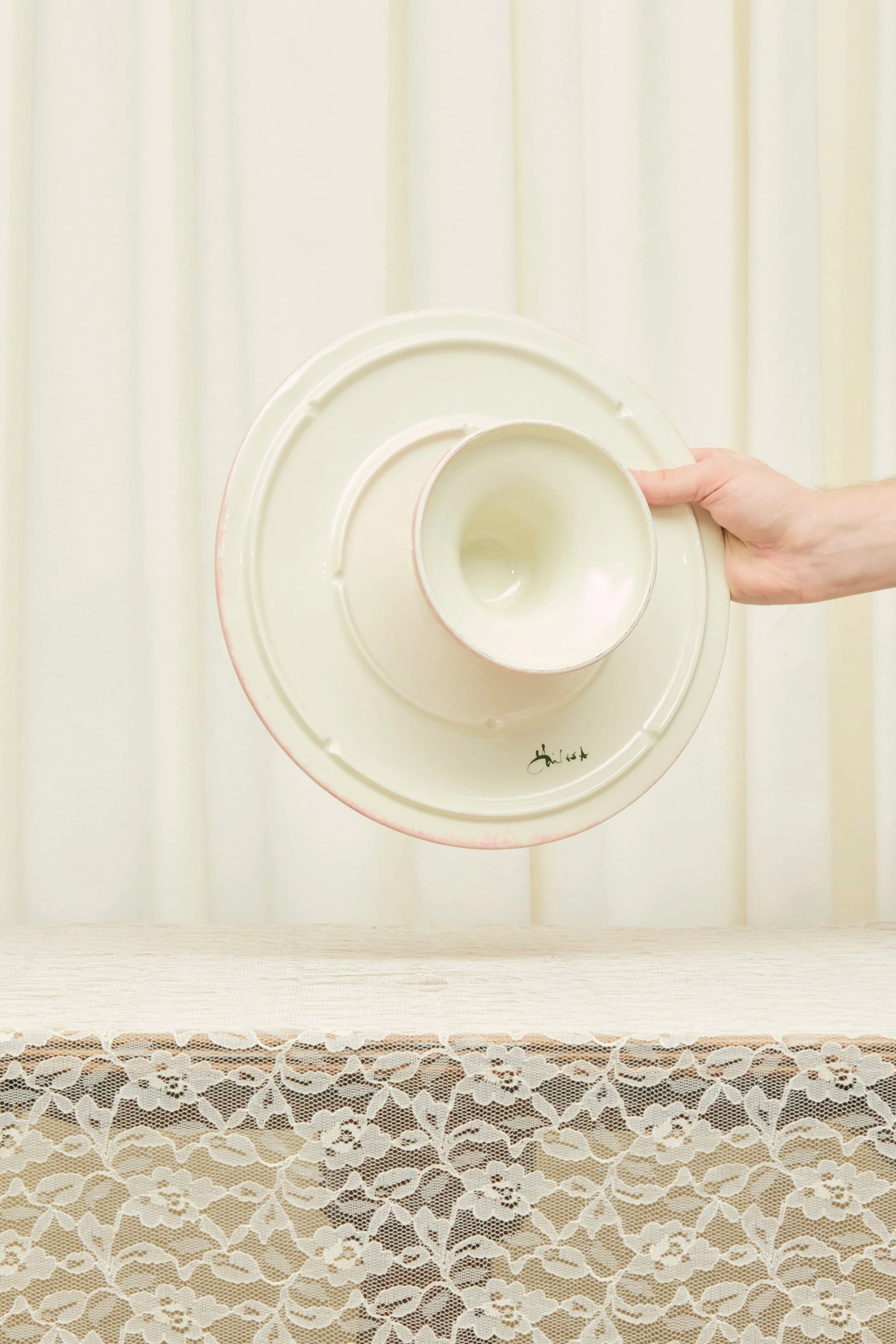 Vintage Ceramic Bow Cake Stand