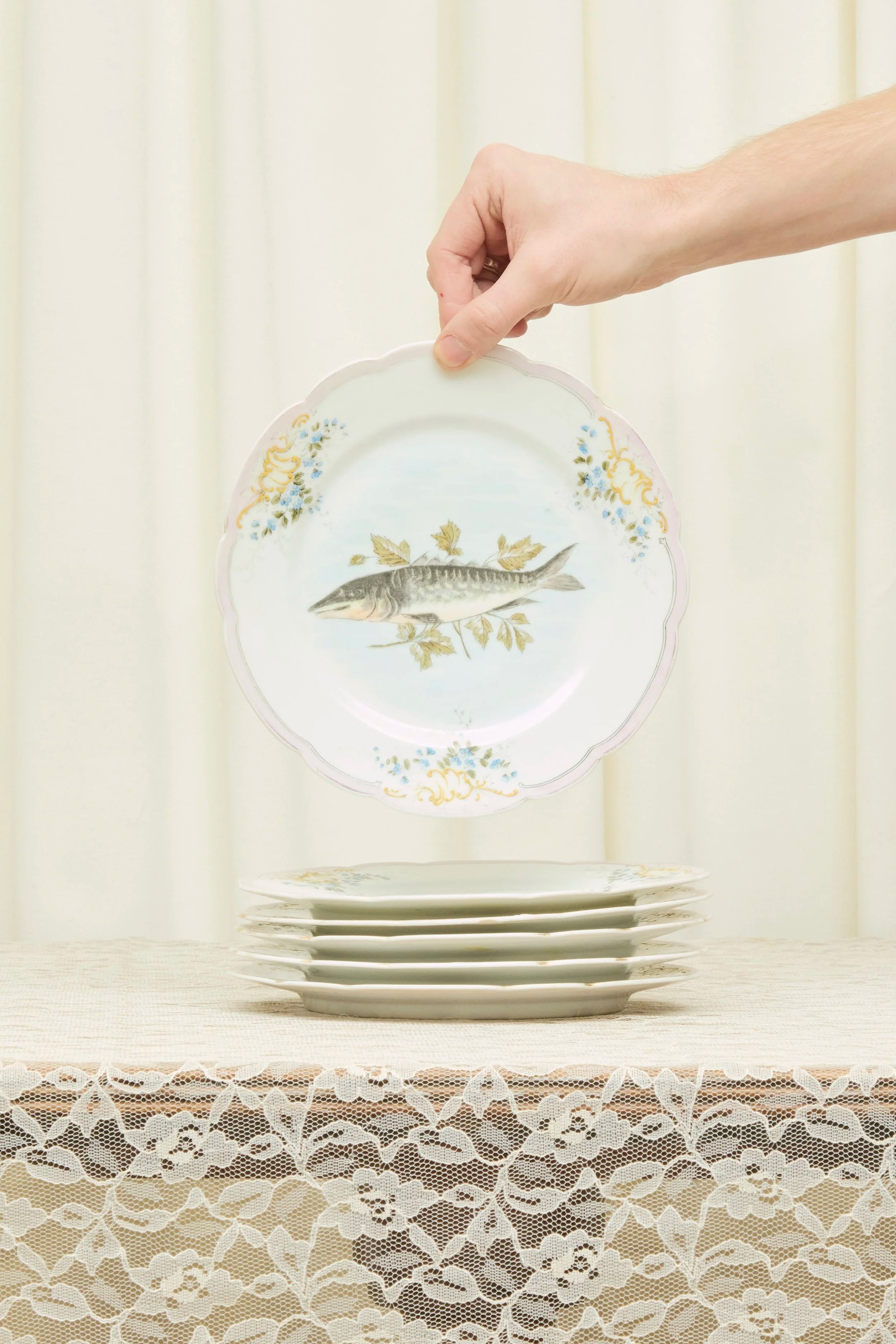 Antique Fish Plates Set/6