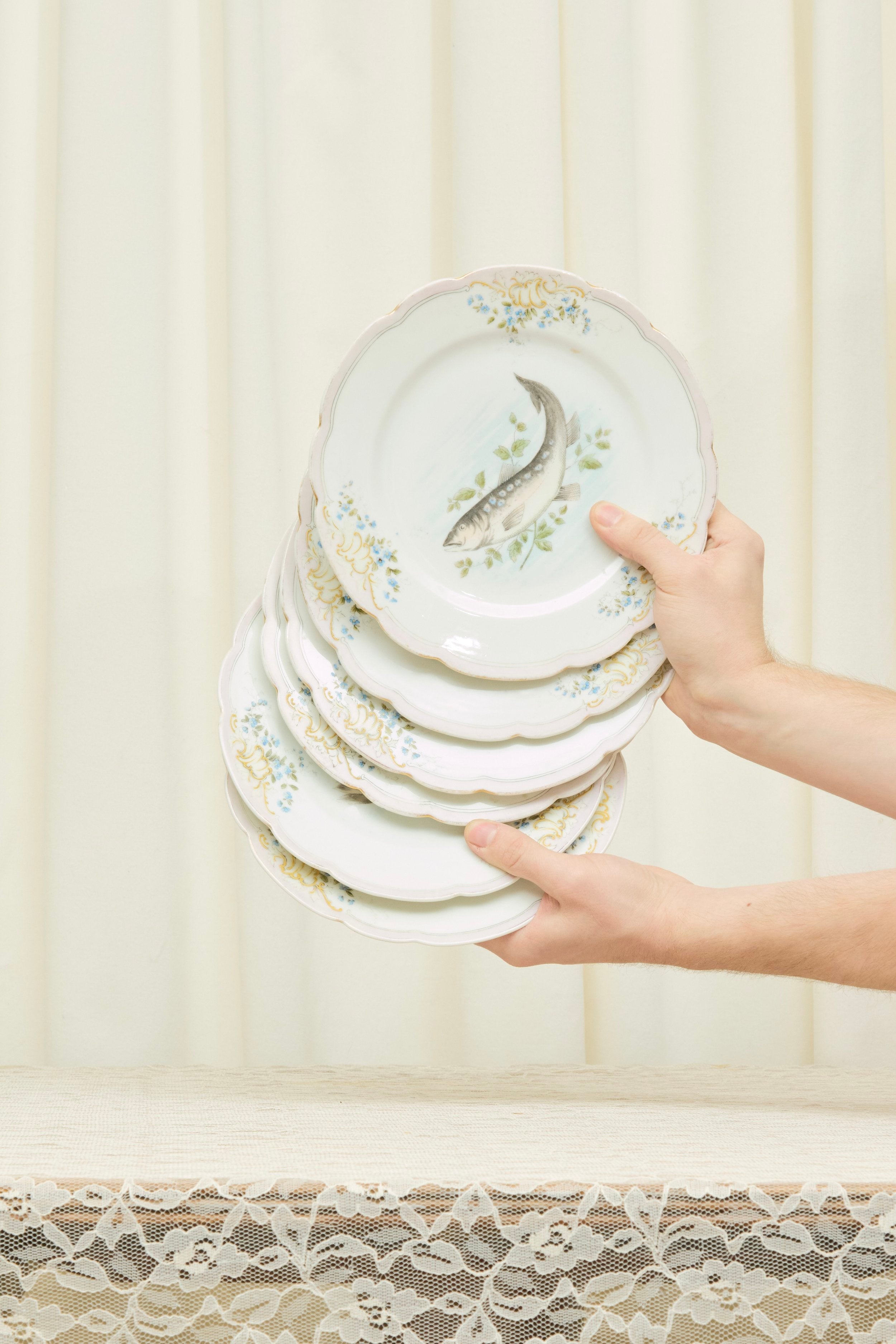 Antique Fish Plates Set/6
