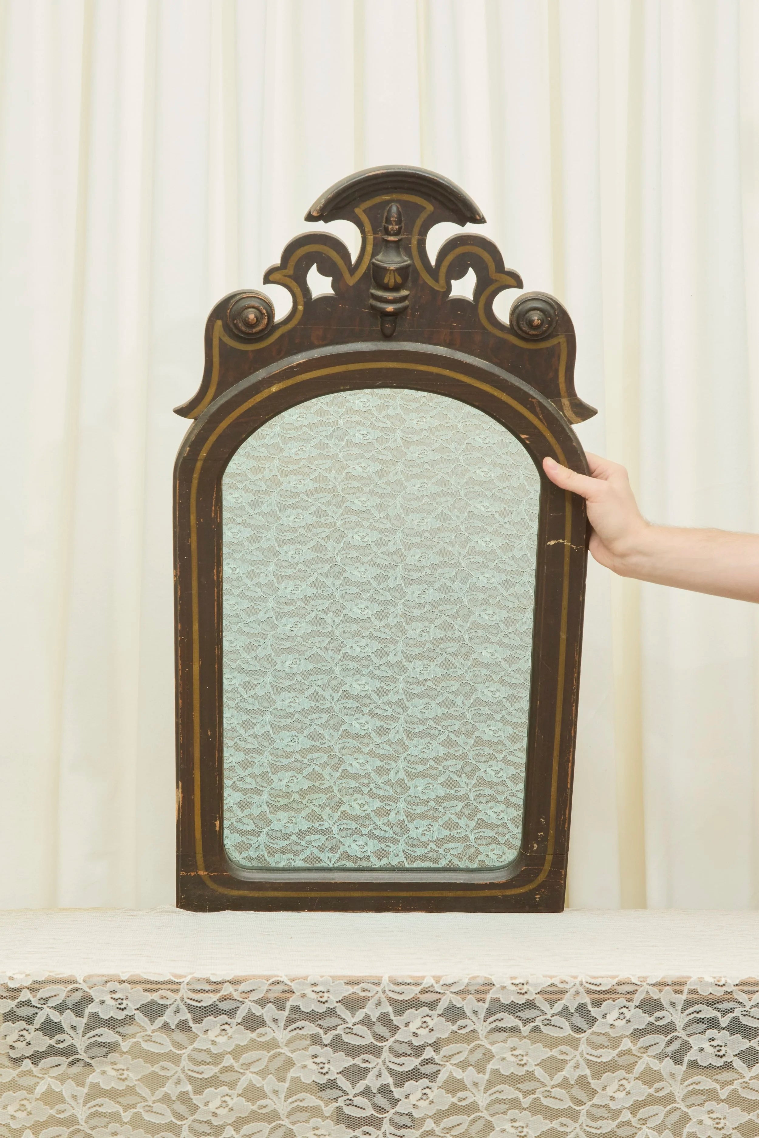 Antique Victorian Wood Framed Mirror
