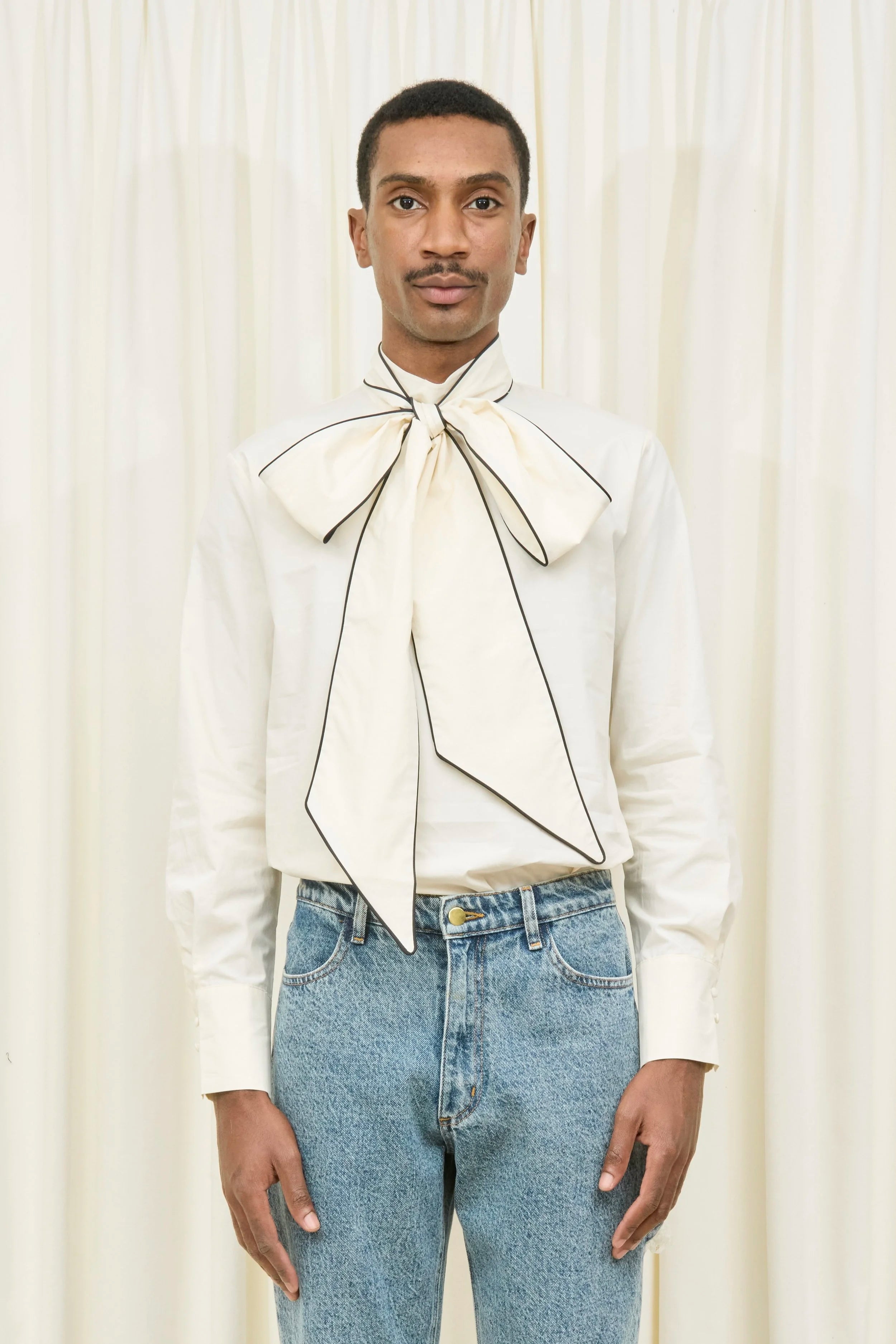 Laurence Piped Pussybow Shirt