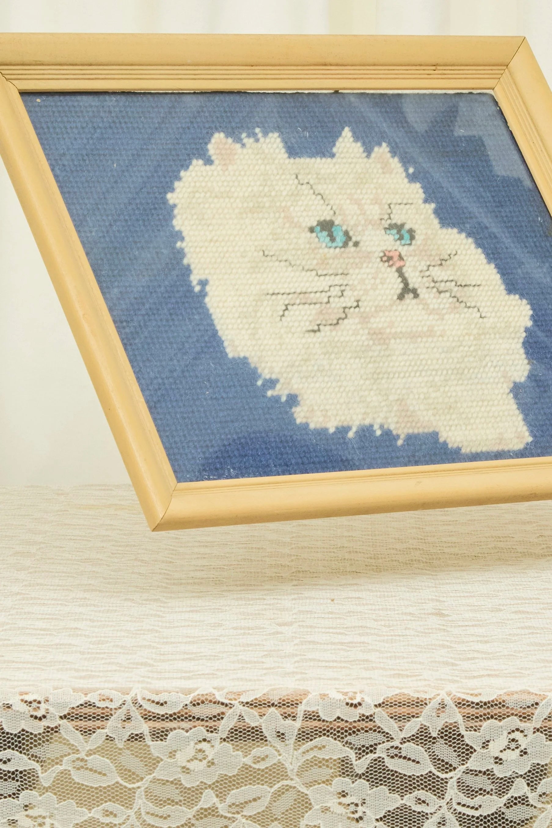 Vintage Sassy Cat Needlepoint