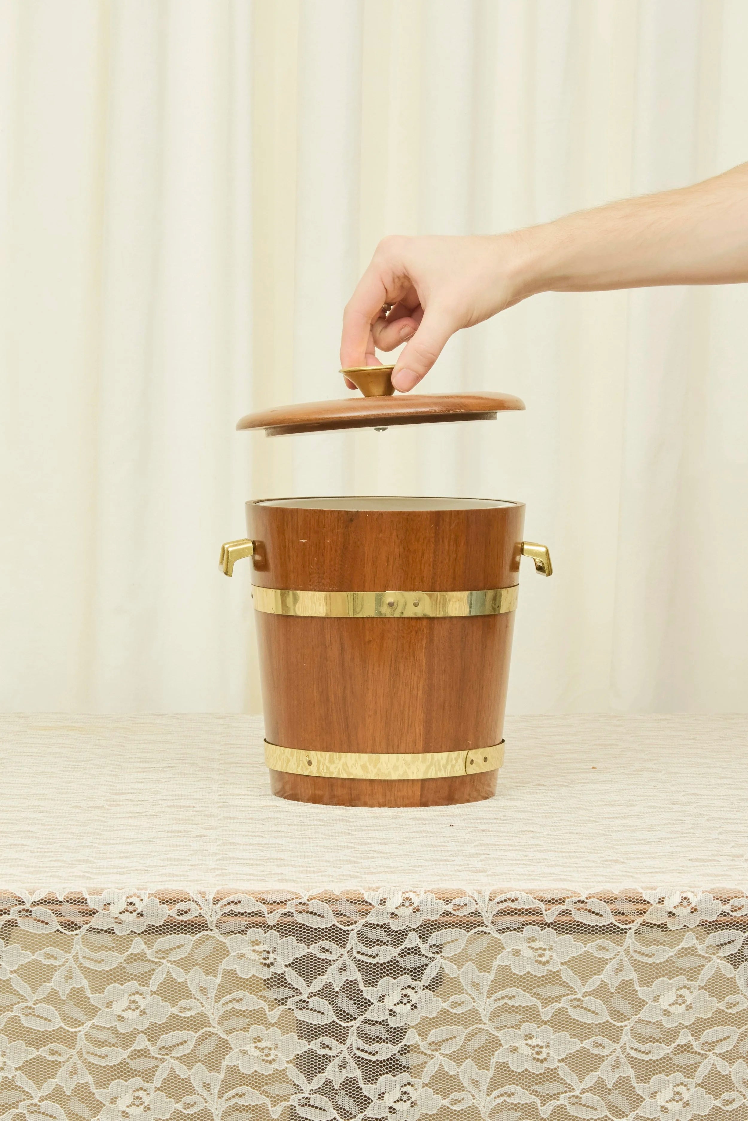 Vintage Wood Ice Bucket