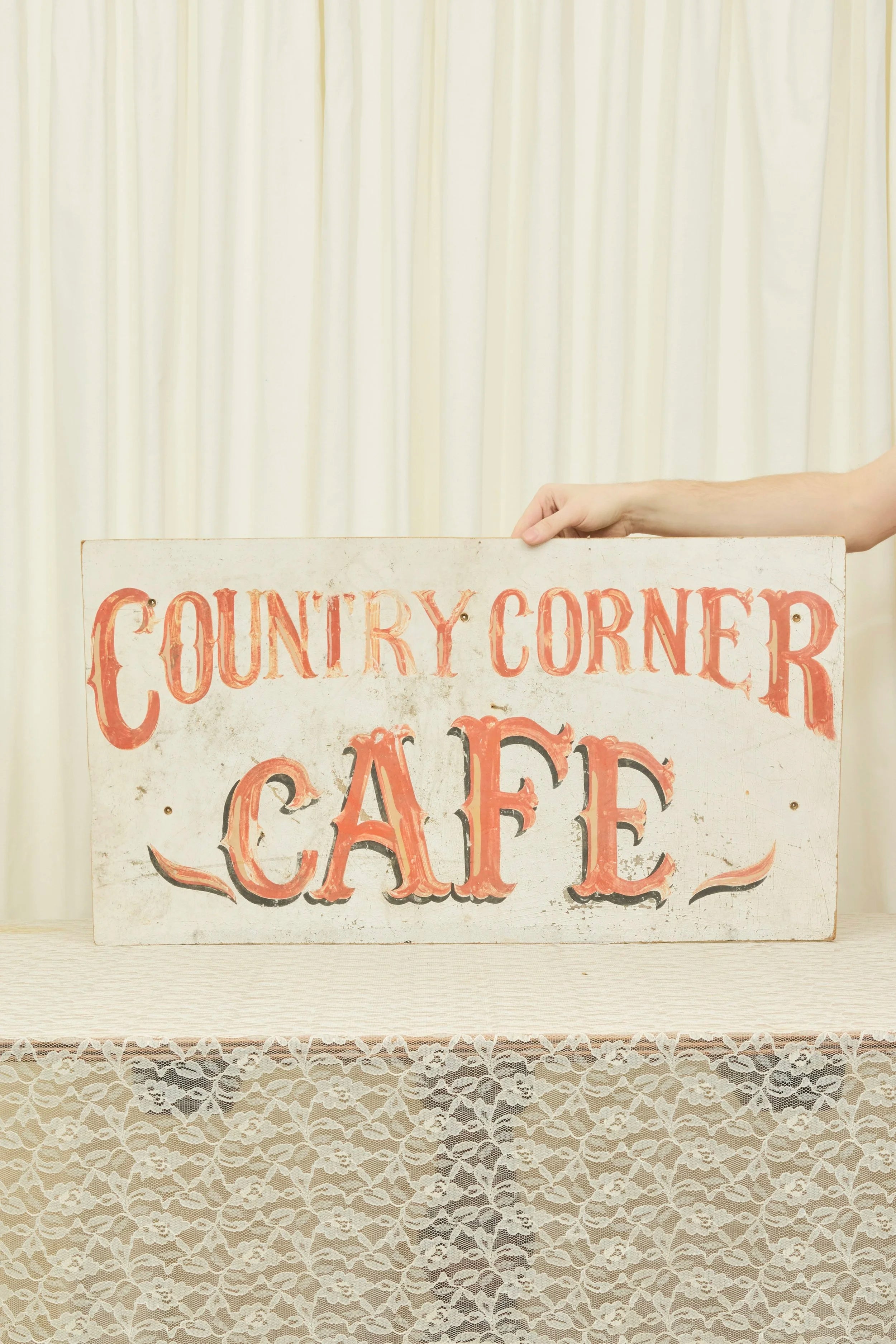 Vintage "Country Corner Cafe" Sign