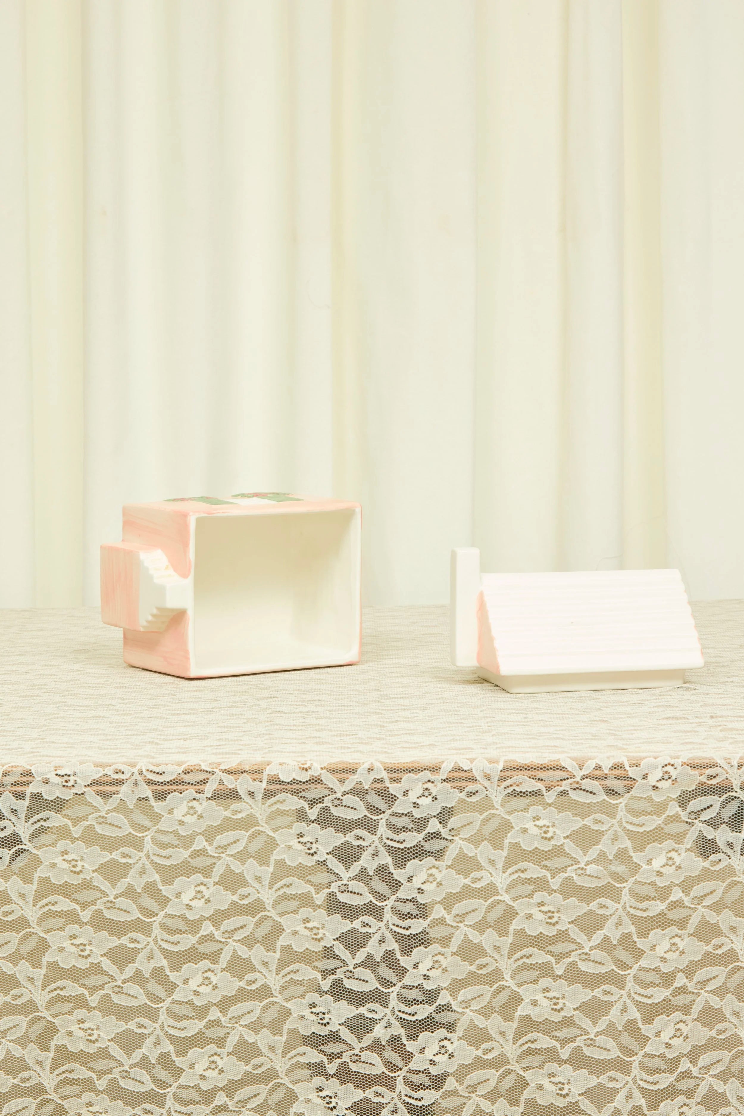 Vintage Ceramic House Trinket Box