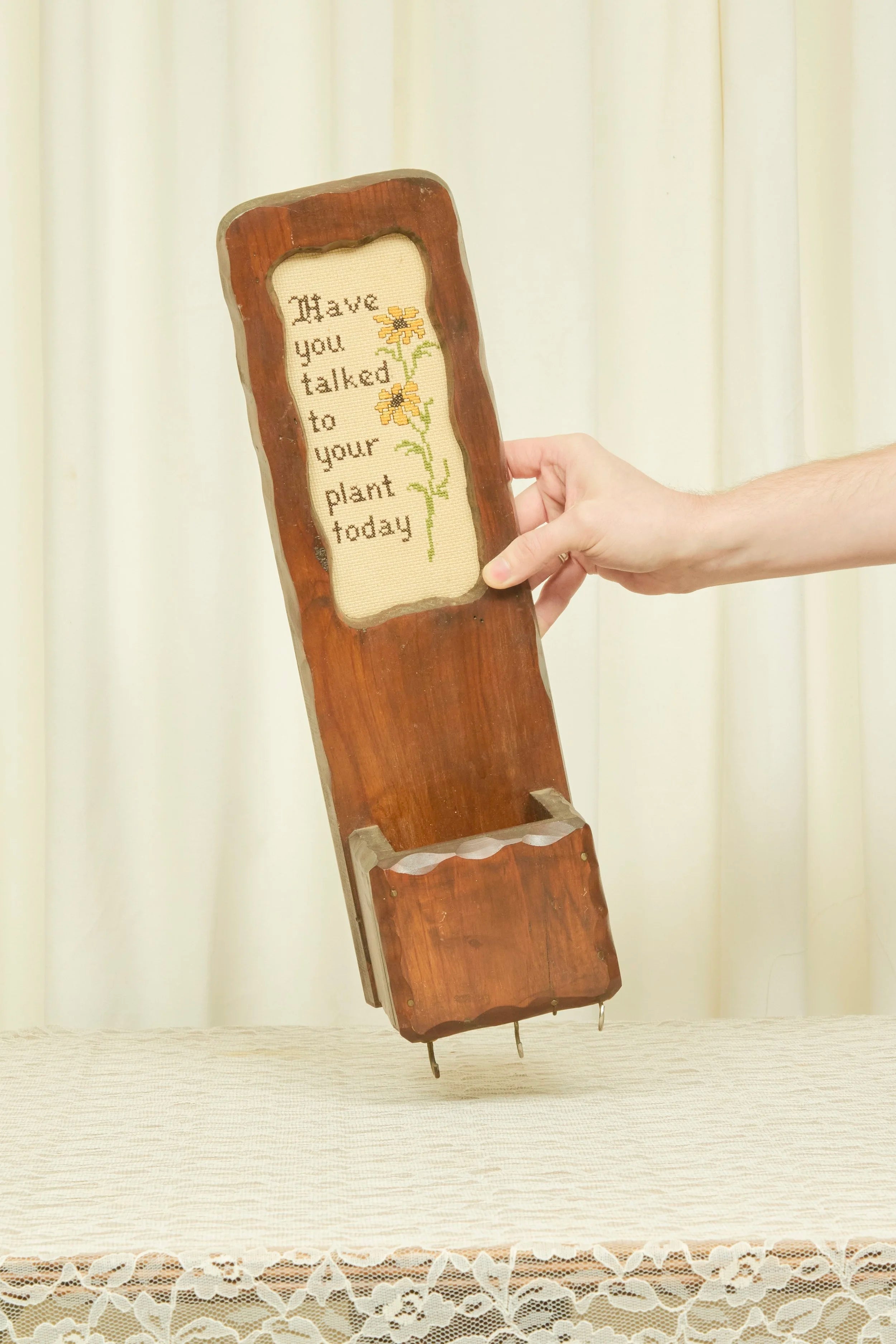 Vintage Needlepoint Wall Hooks/Catchall
