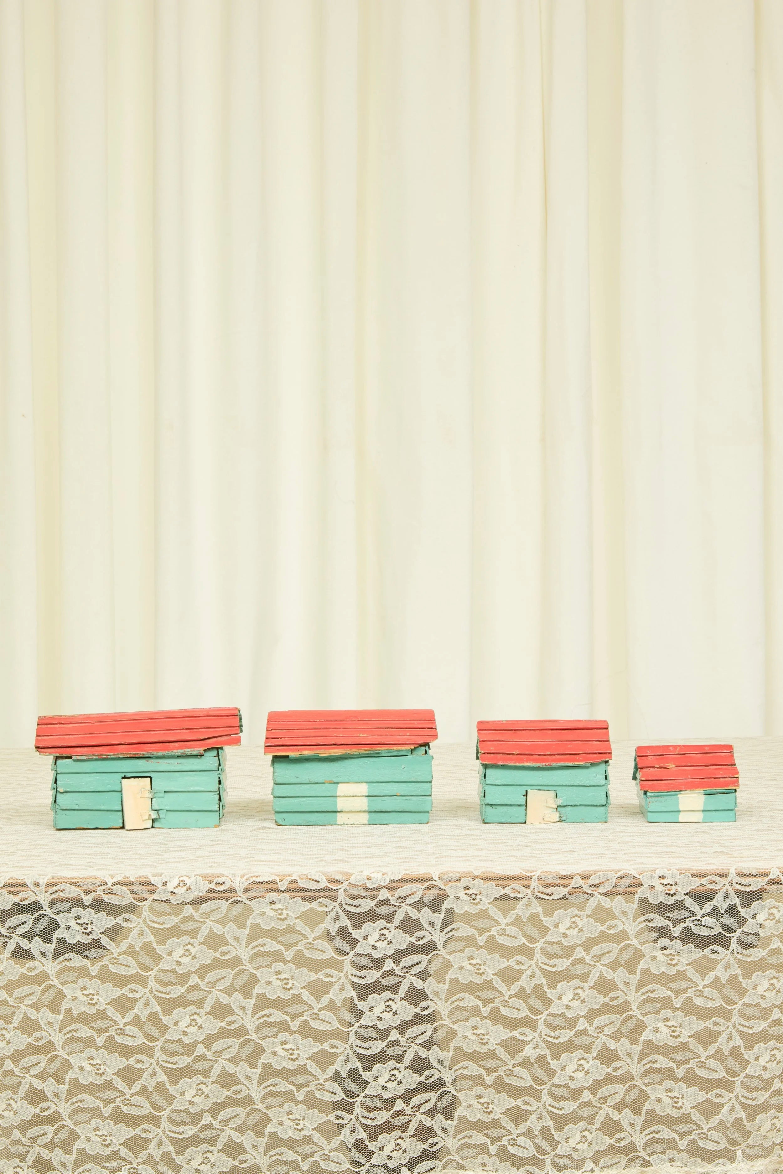 Antique Folk Art Village Set/4