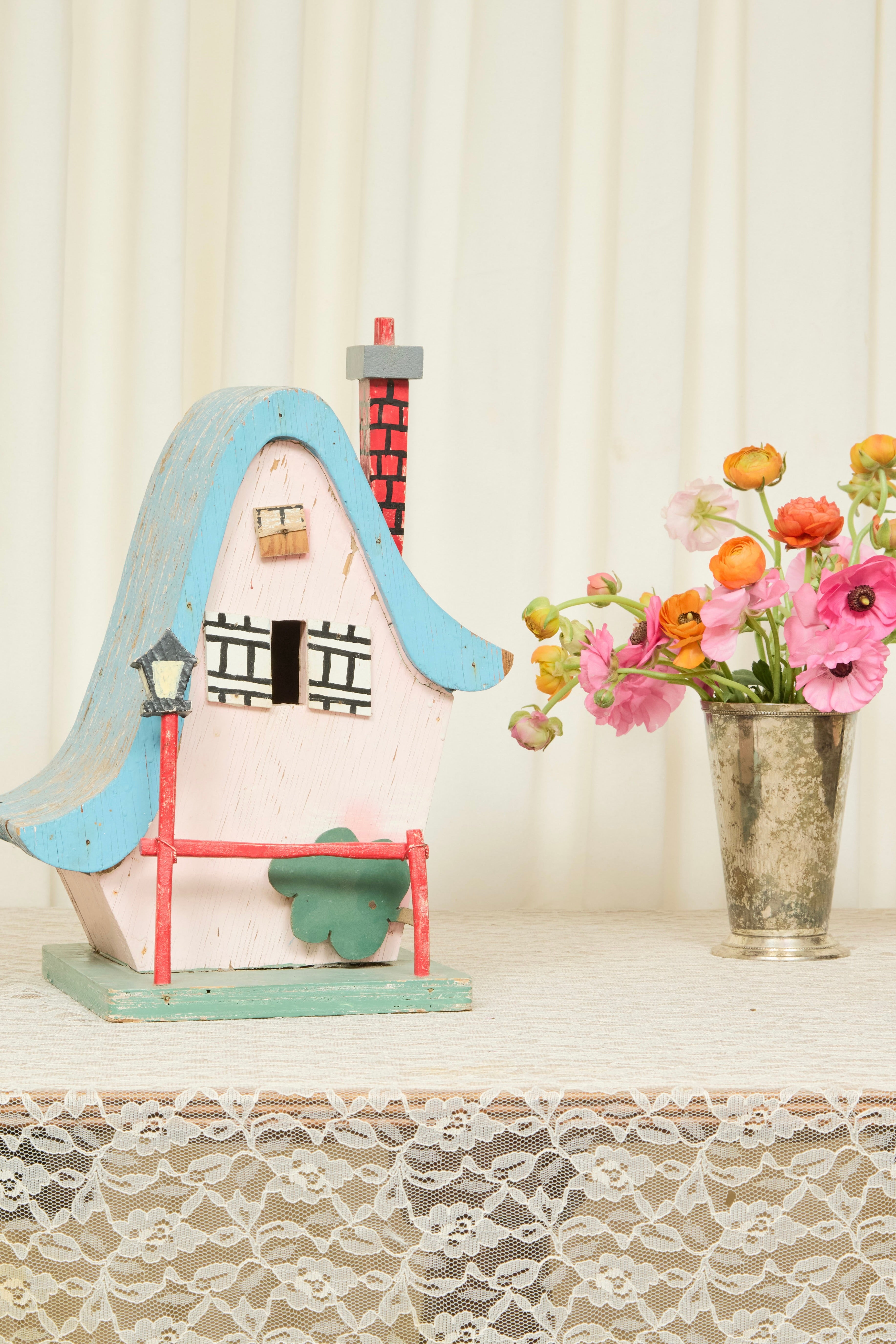 Vintage Wooden Folk Art House