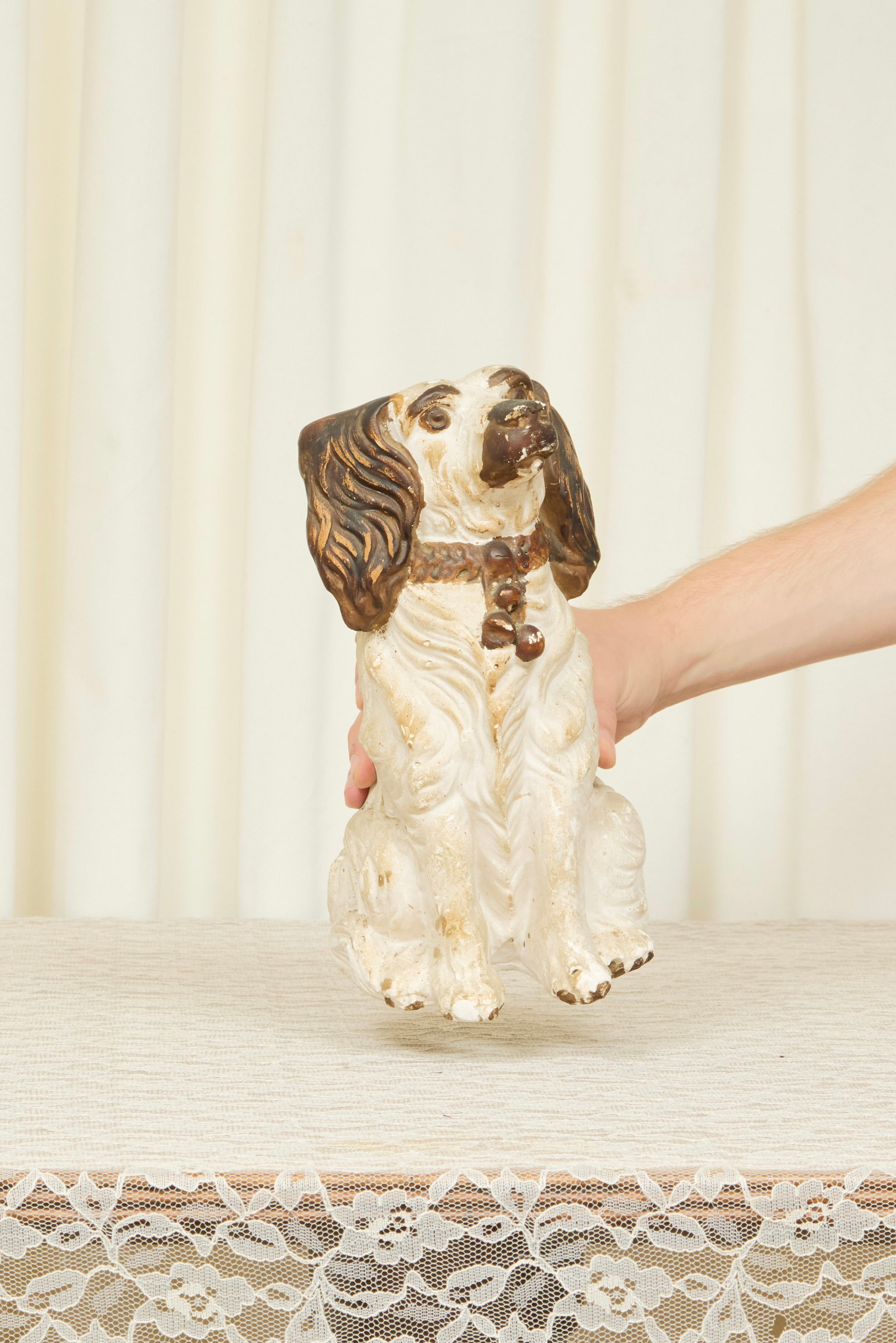 Antique Chalkware Spaniel Decor/Coinbank
