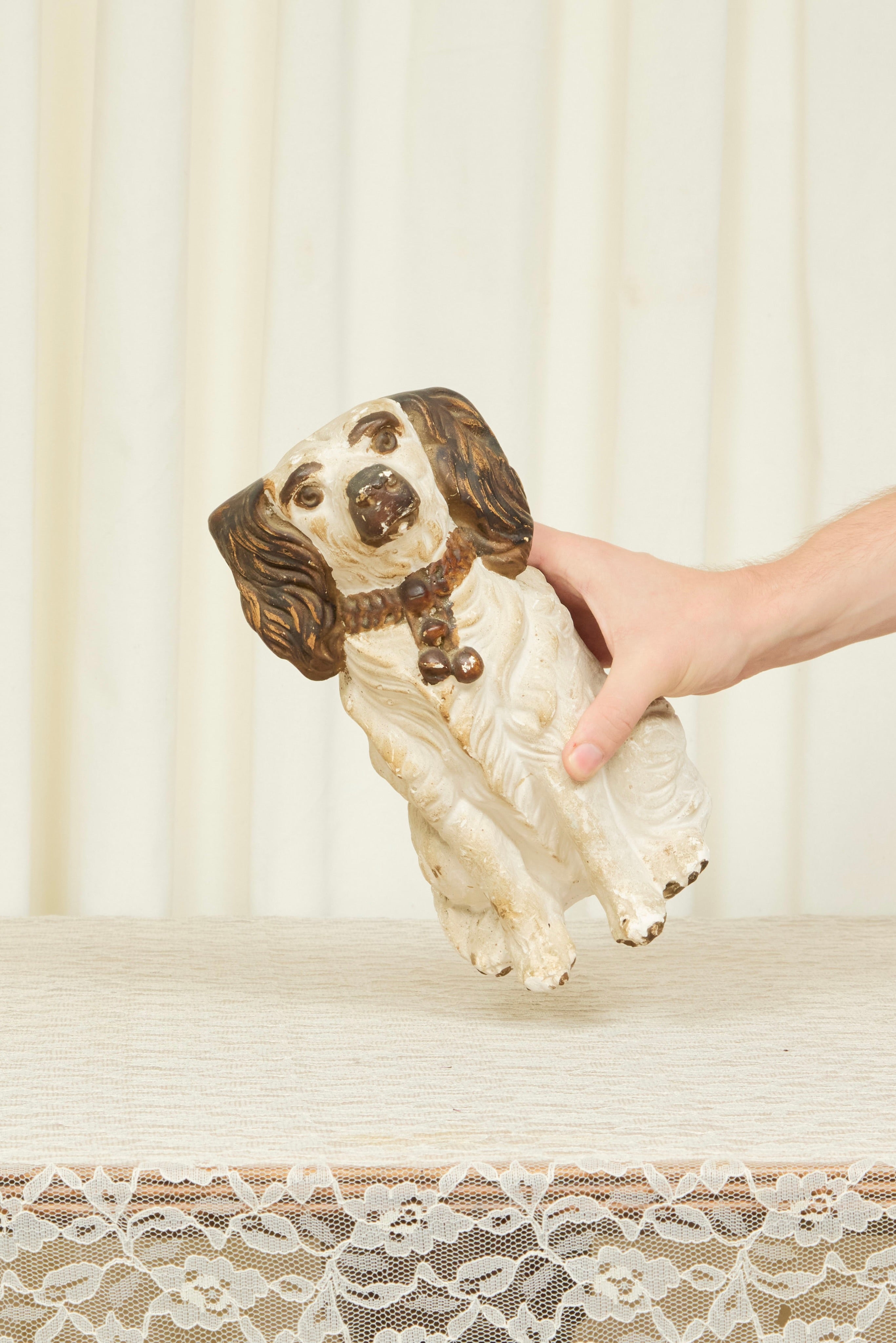 Antique Chalkware Spaniel Decor/Coinbank