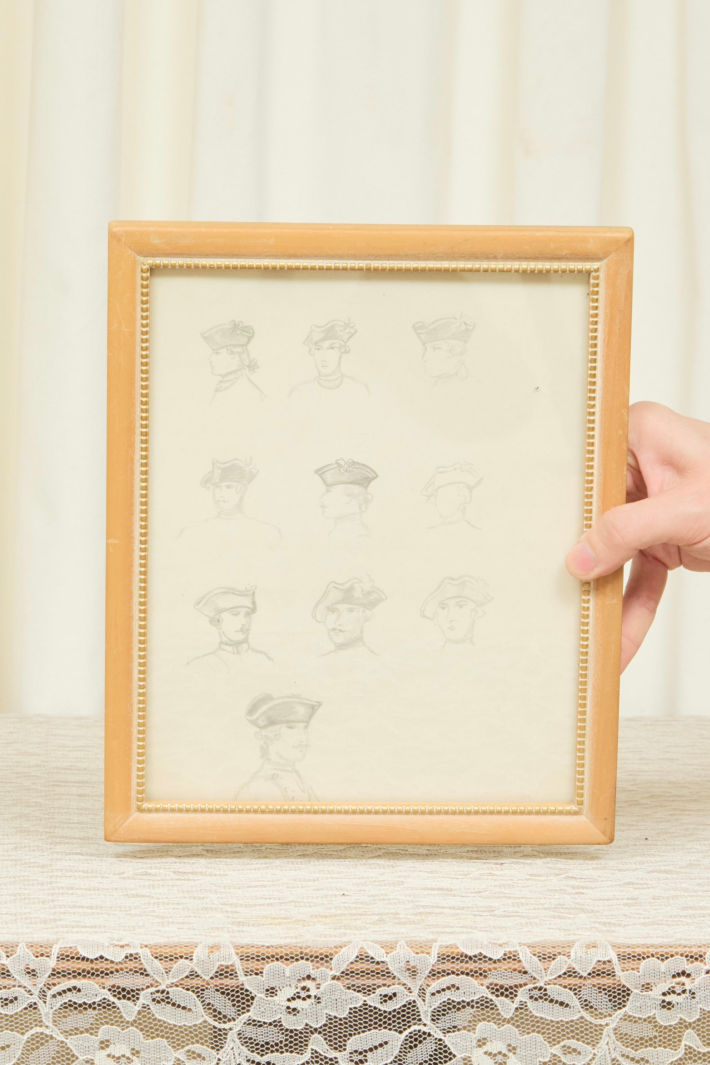 Vintage French Military Hat Drawing
