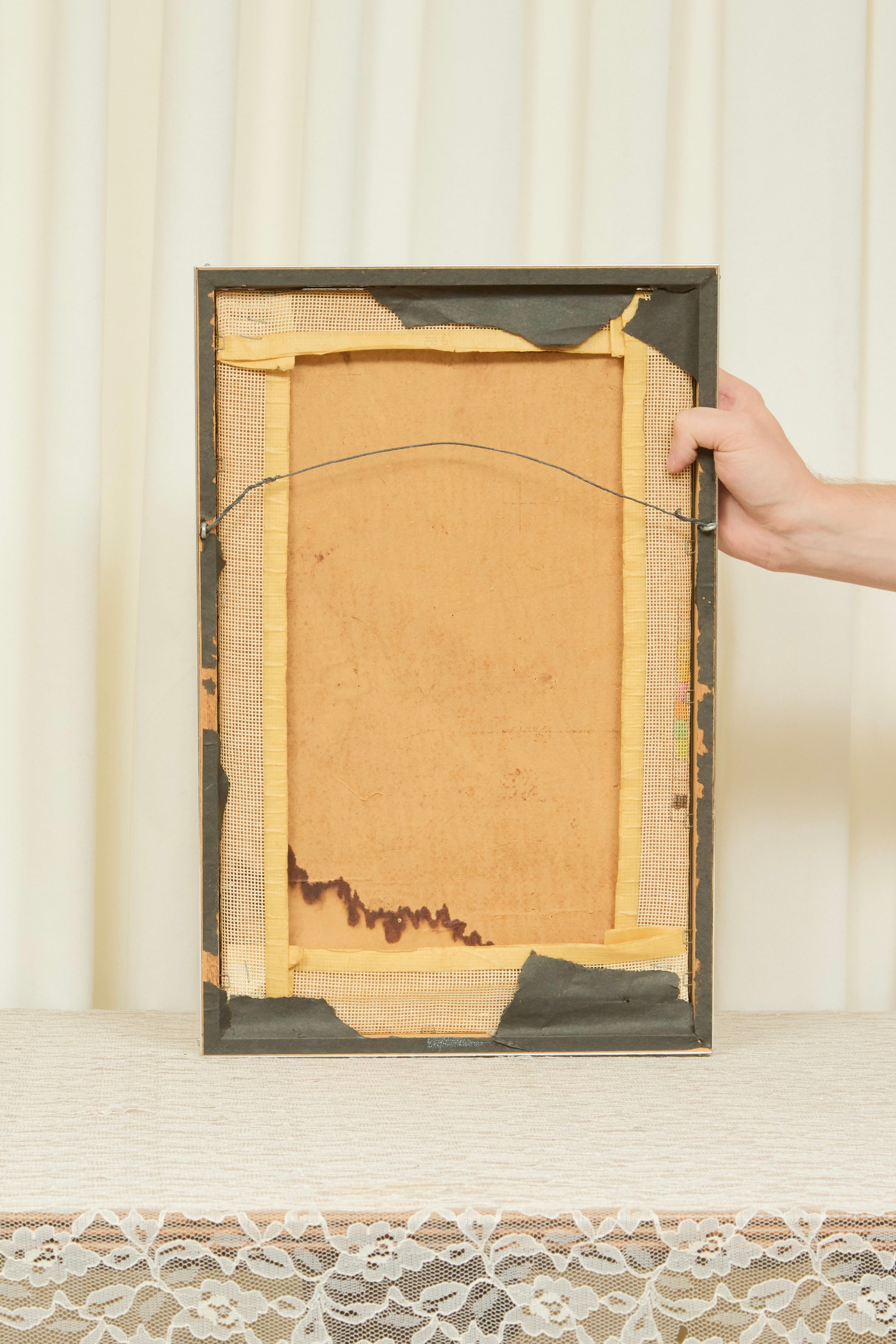 Vintage "Harpers" Framed Needlepoint