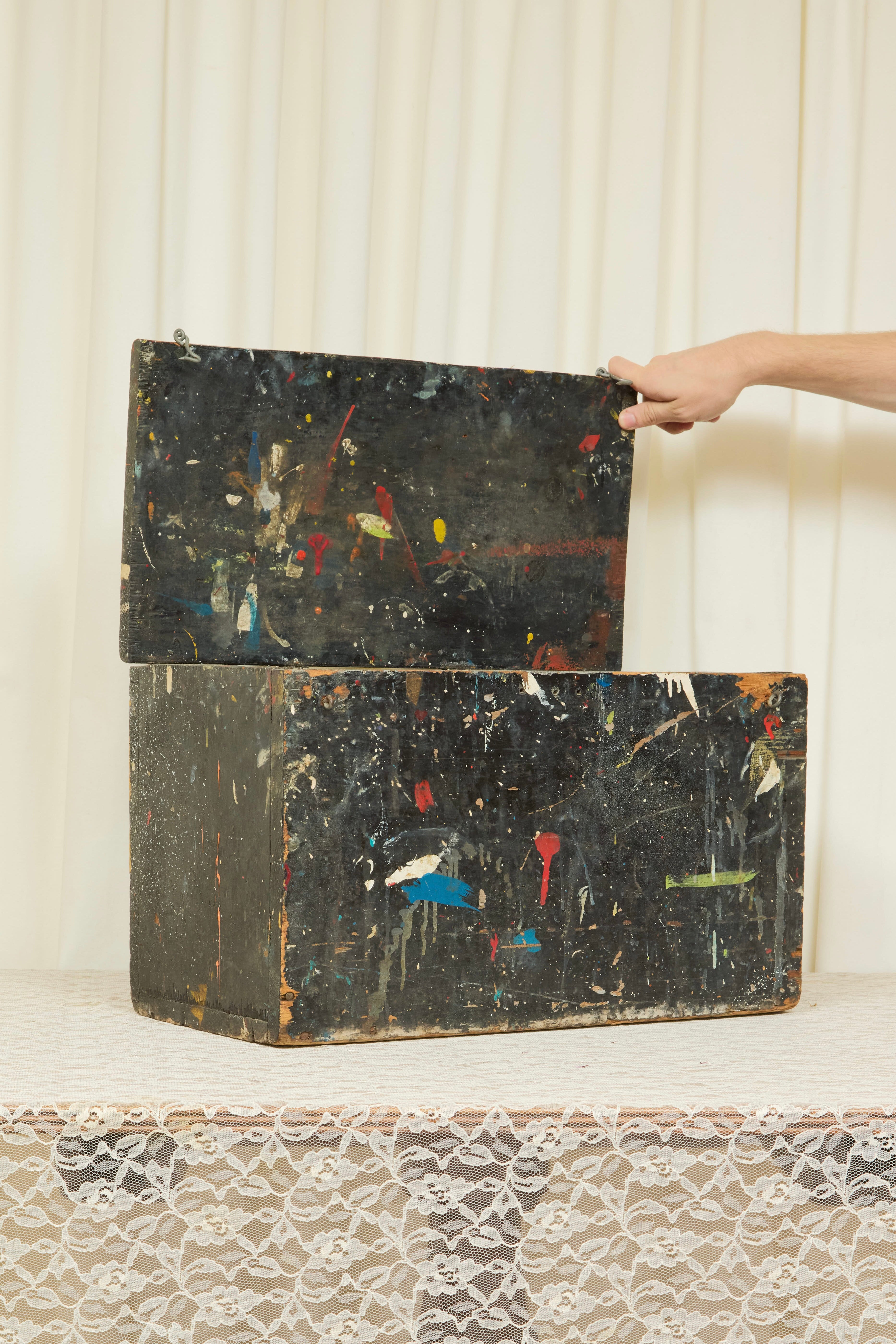 Vintage Paint Splattered Artist Box