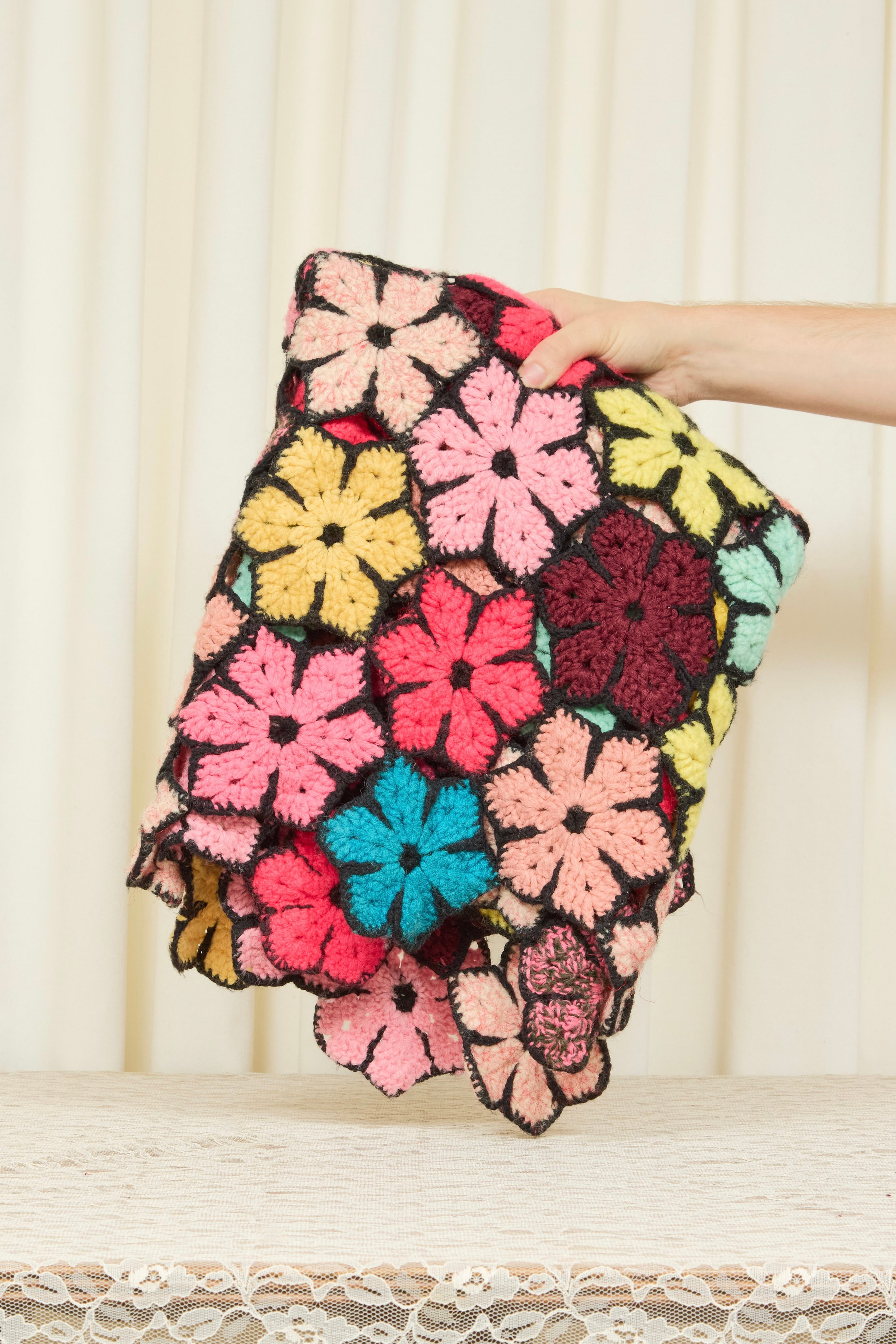 Vintage Hand Knit Throw