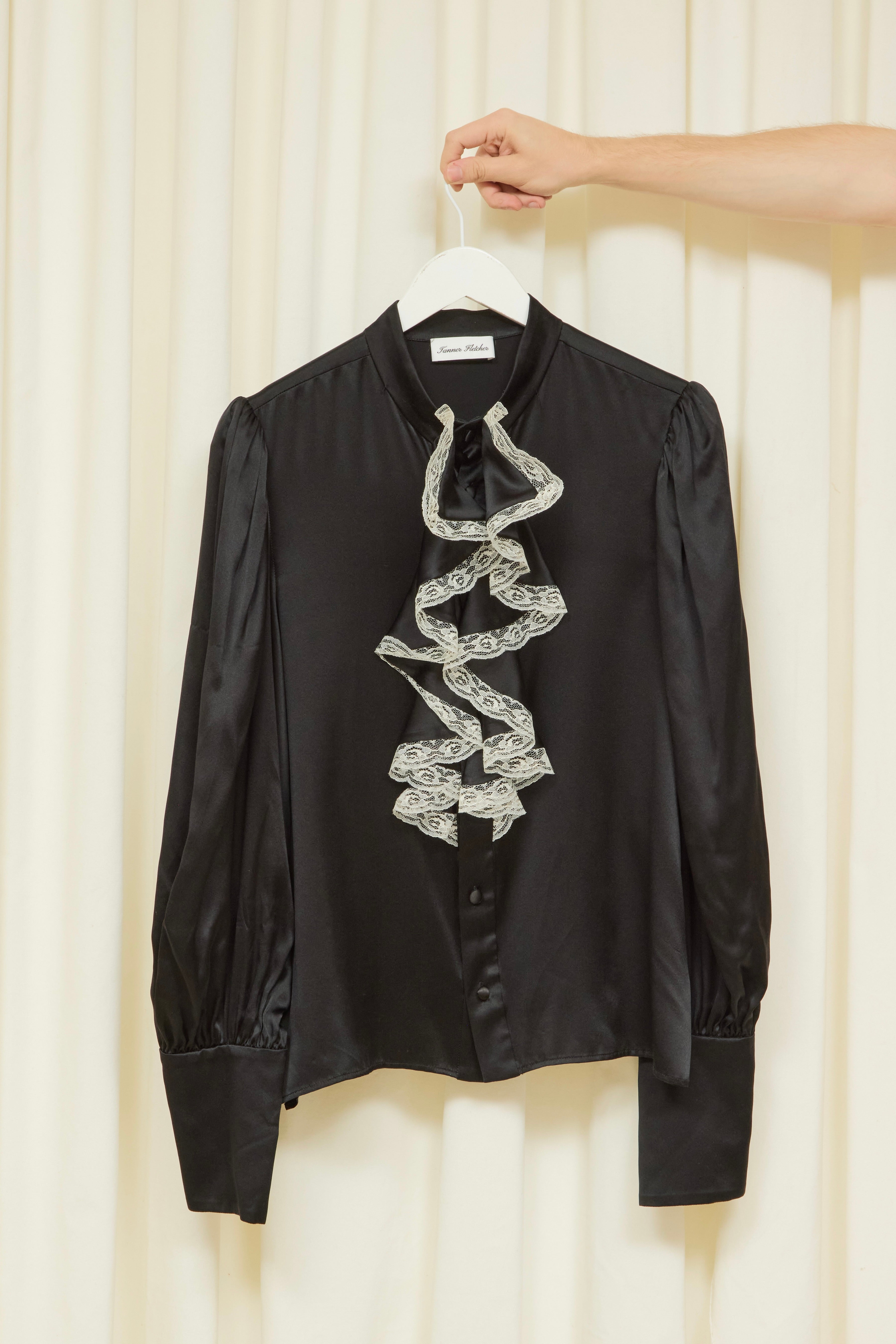 SAMPLE Harry Lace Placket Blouse L