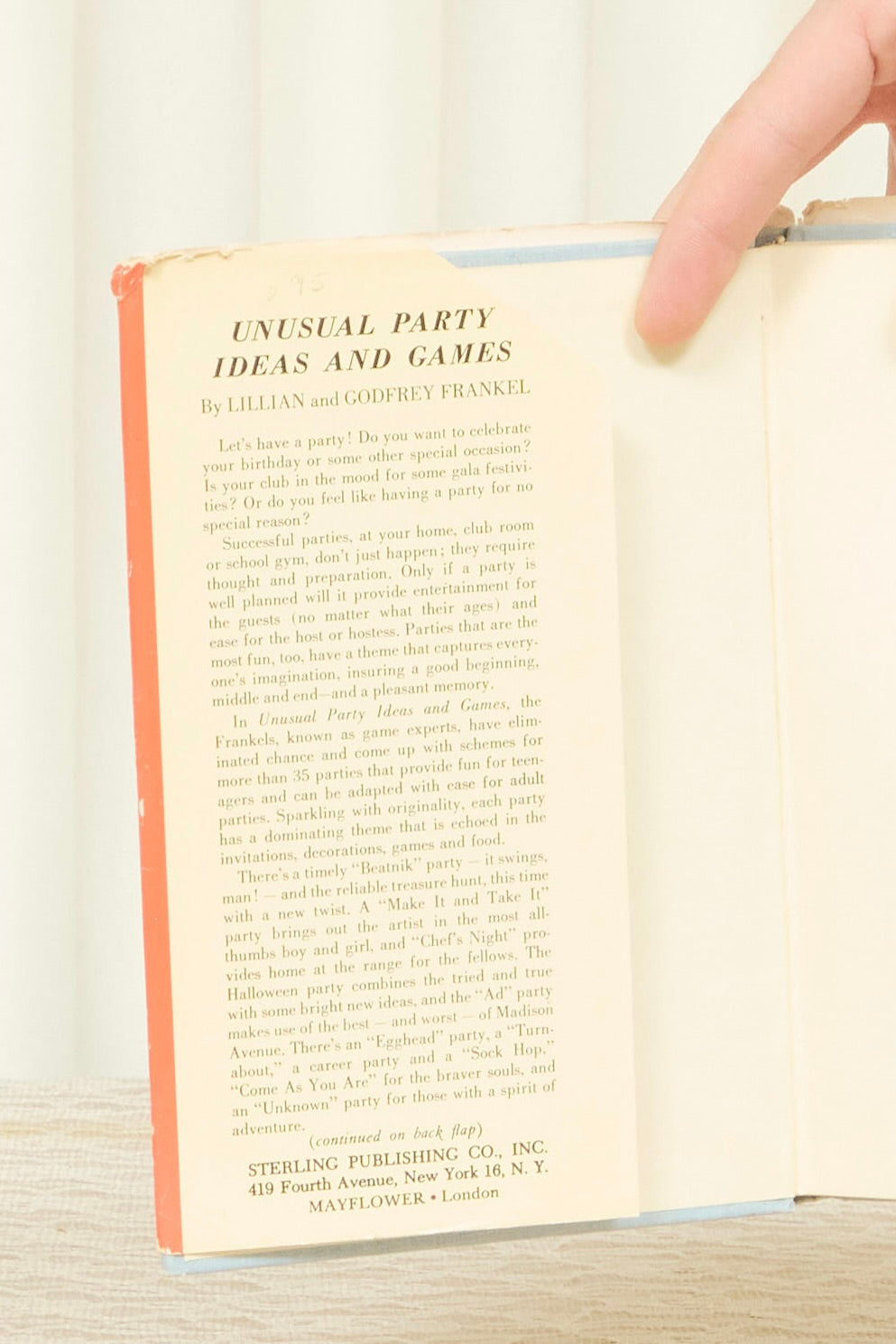 Vintage "Unusual Party Ideas and Games" (1960)