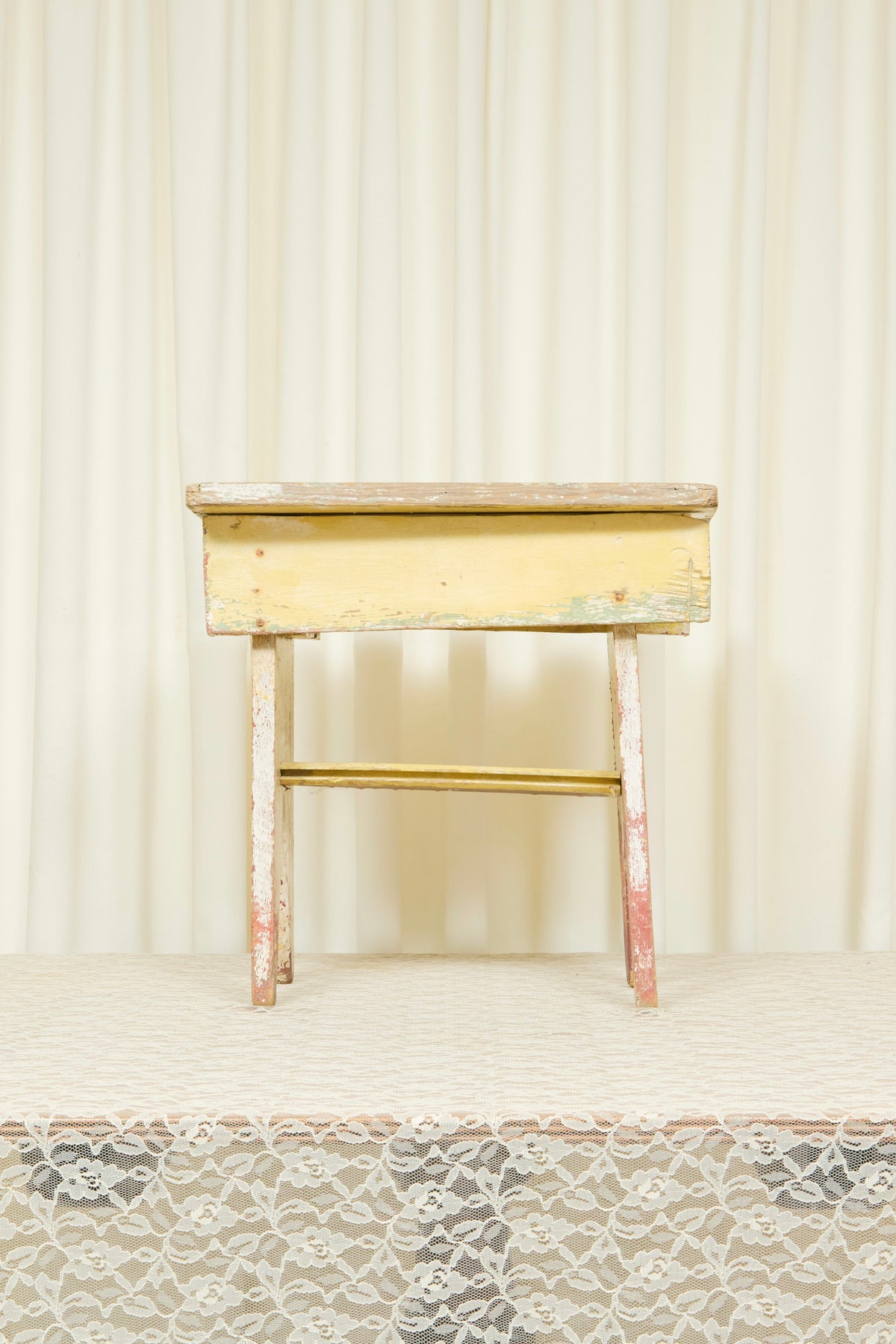 Vintage Primitive Chippy Stool/Side Table