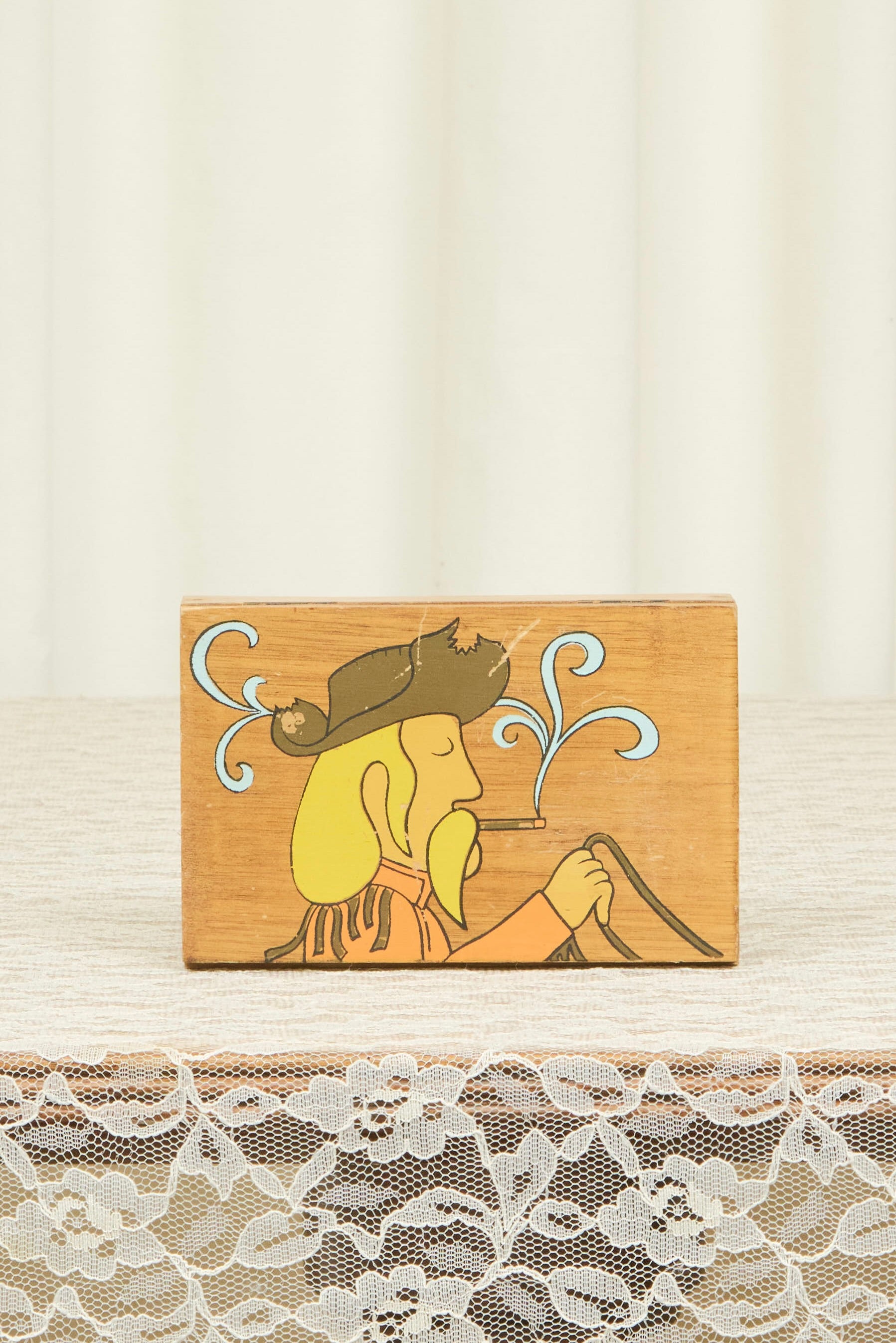 Vintage Hand-Painted Smoking Box