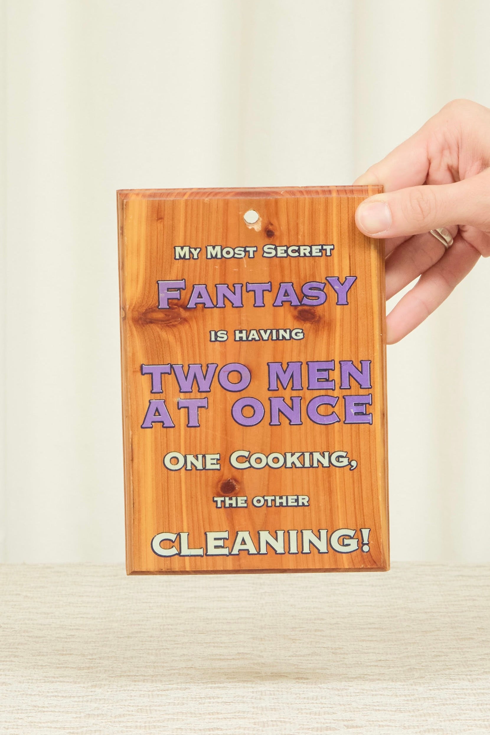 Vintage "Two Men at Once" Plaque