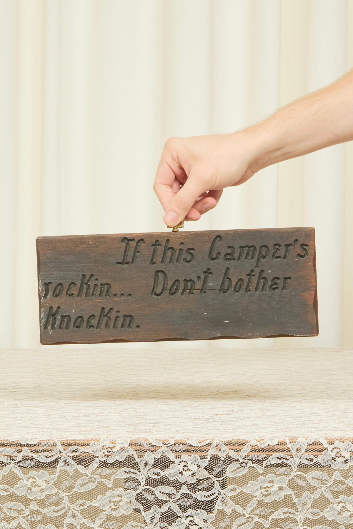 Vintage Risque Camper Sign