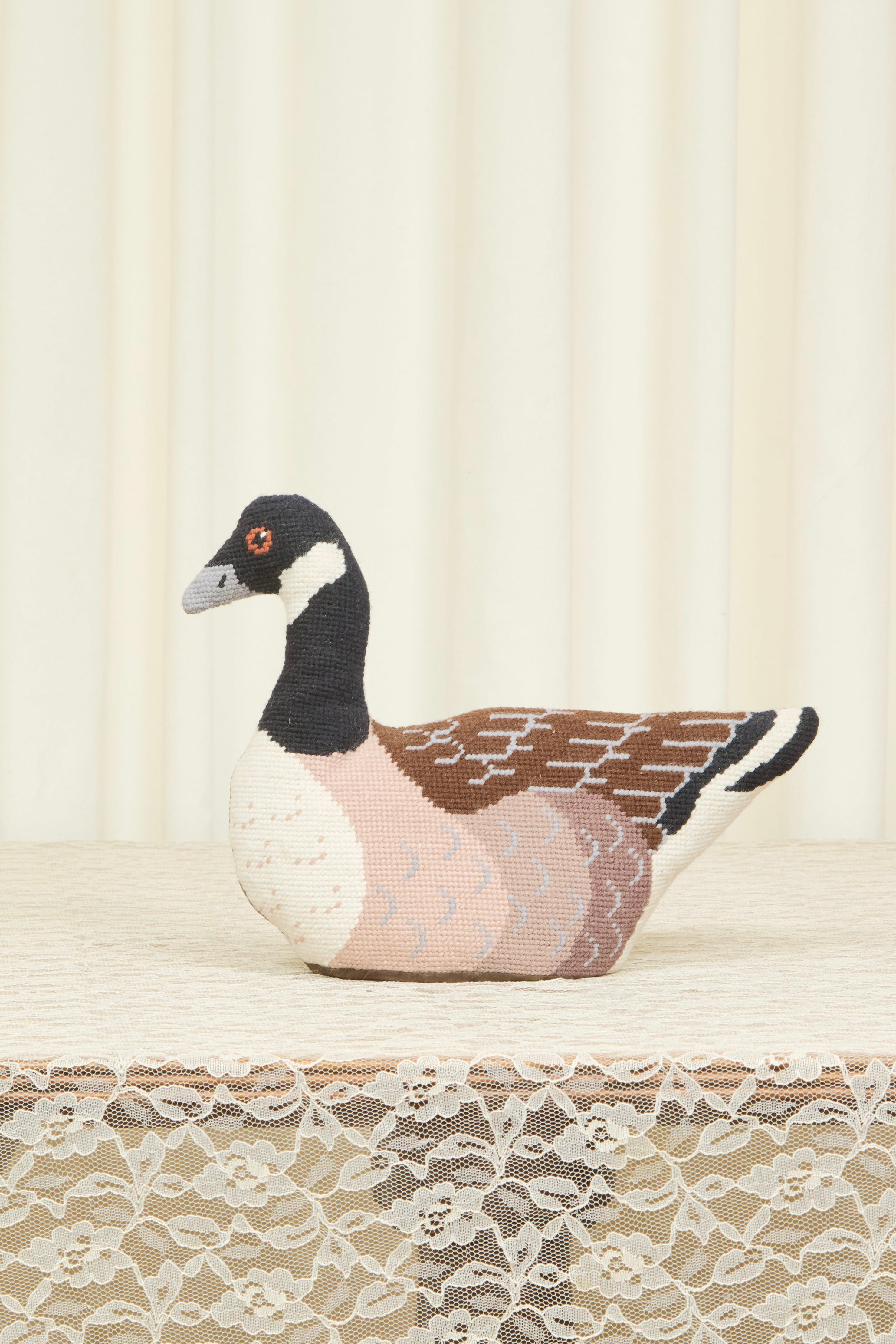 Vintage Stuffed Needlepoint Goose