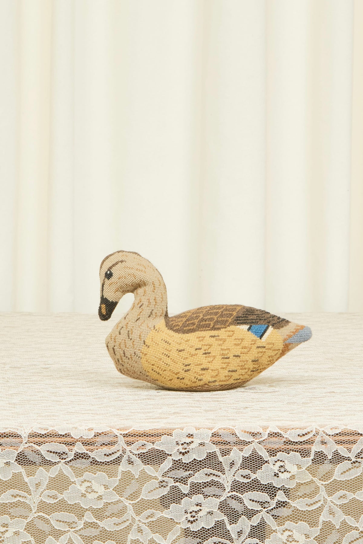 Vintage Stuffed Mallard Needlepoints Set/2