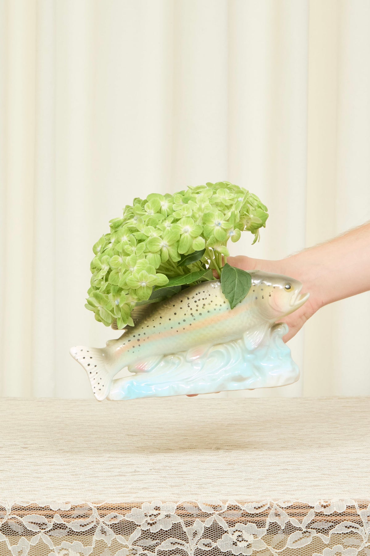 Vintage Rainbow Trout Vase/Penholder