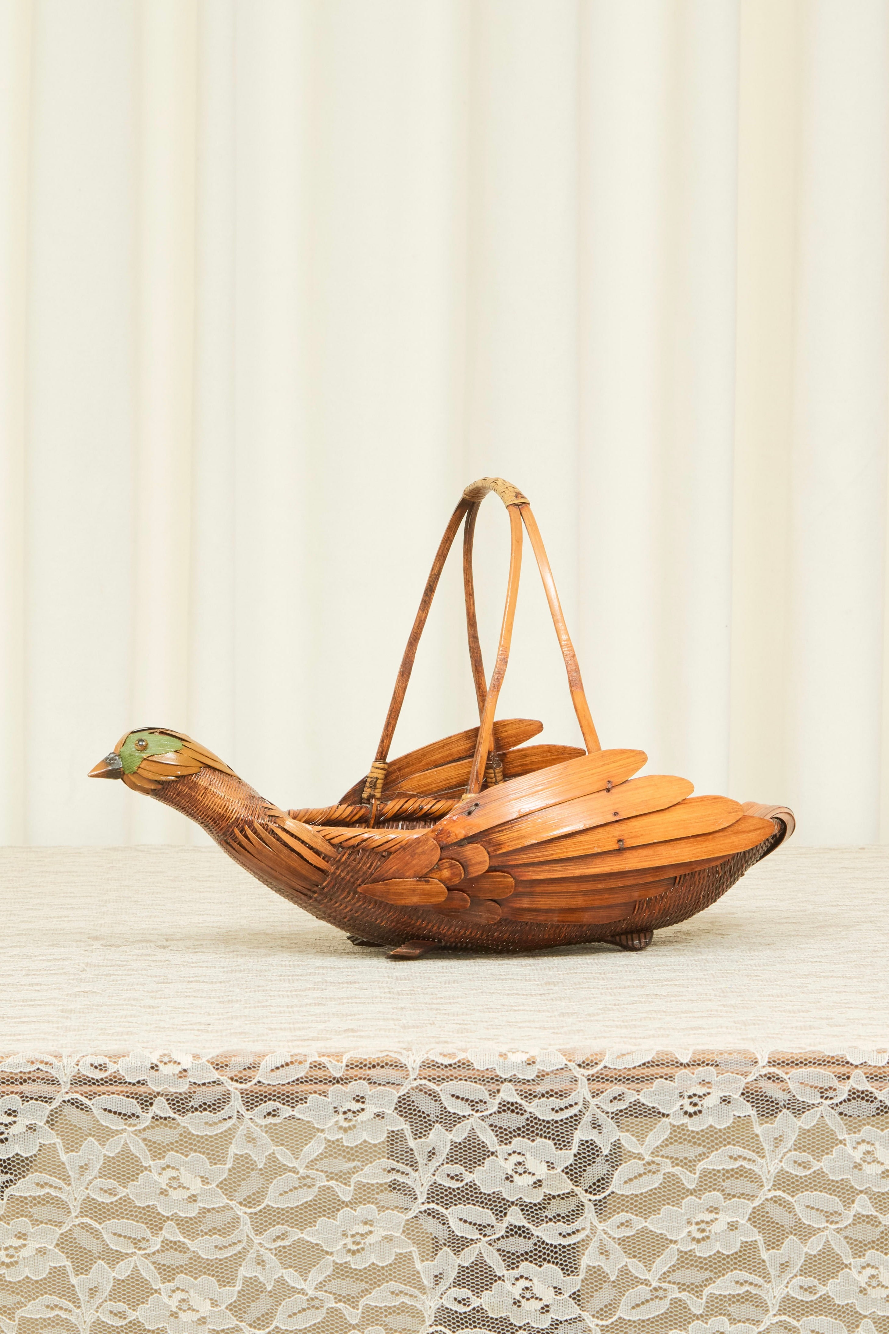 Vintage Woven Bird Basket