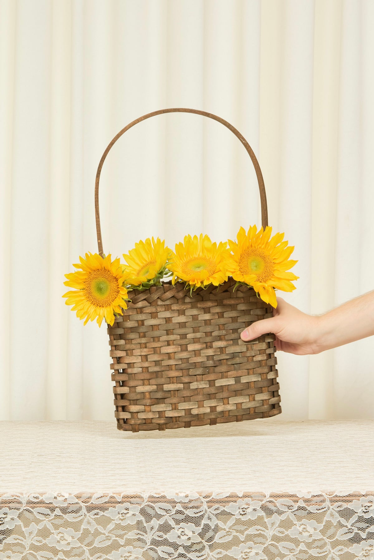 Vintage Long Handle Basket