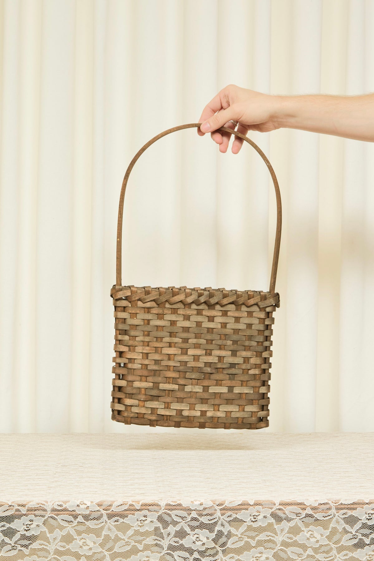 Vintage Long Handle Basket