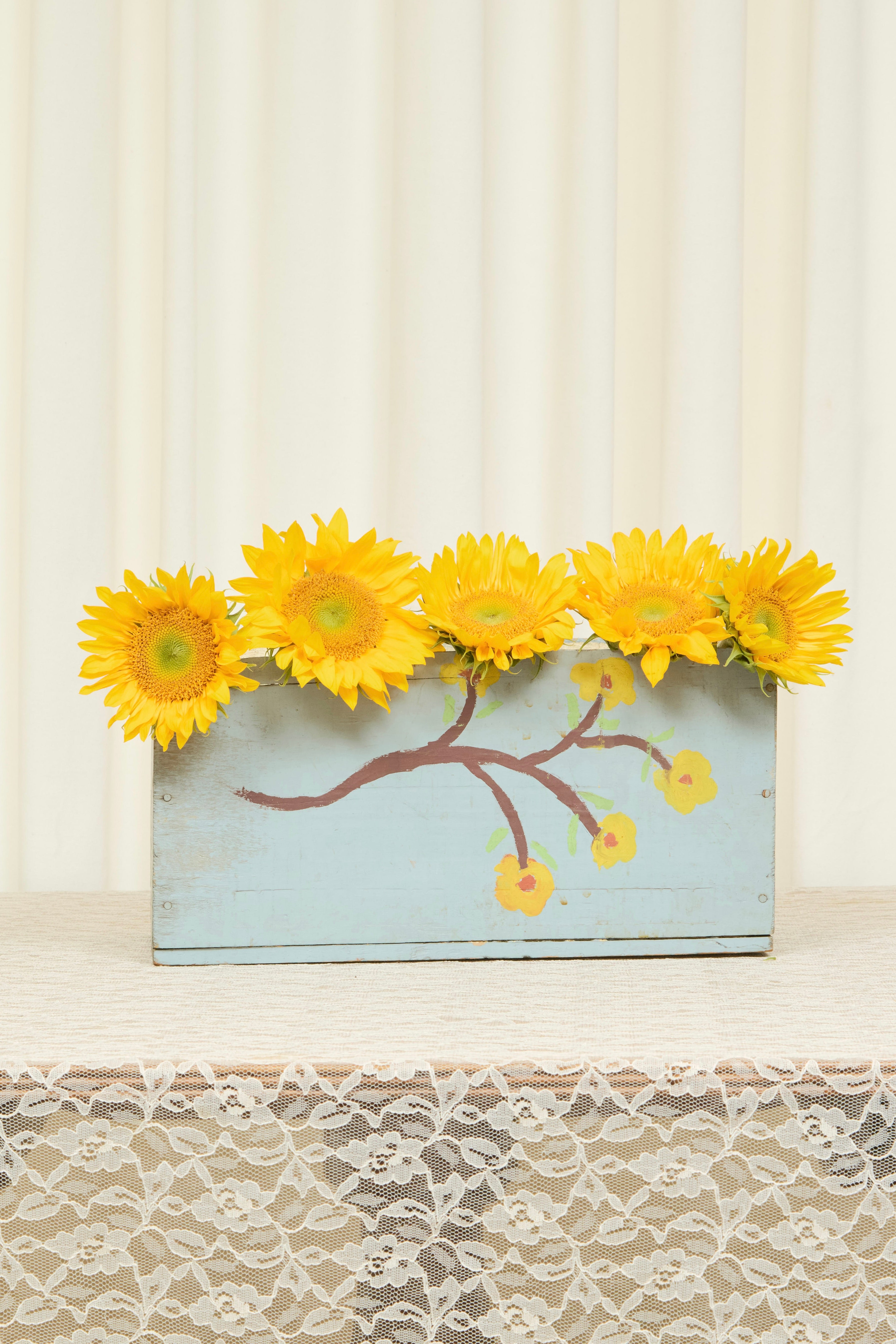 Vintage Painted Floral Box