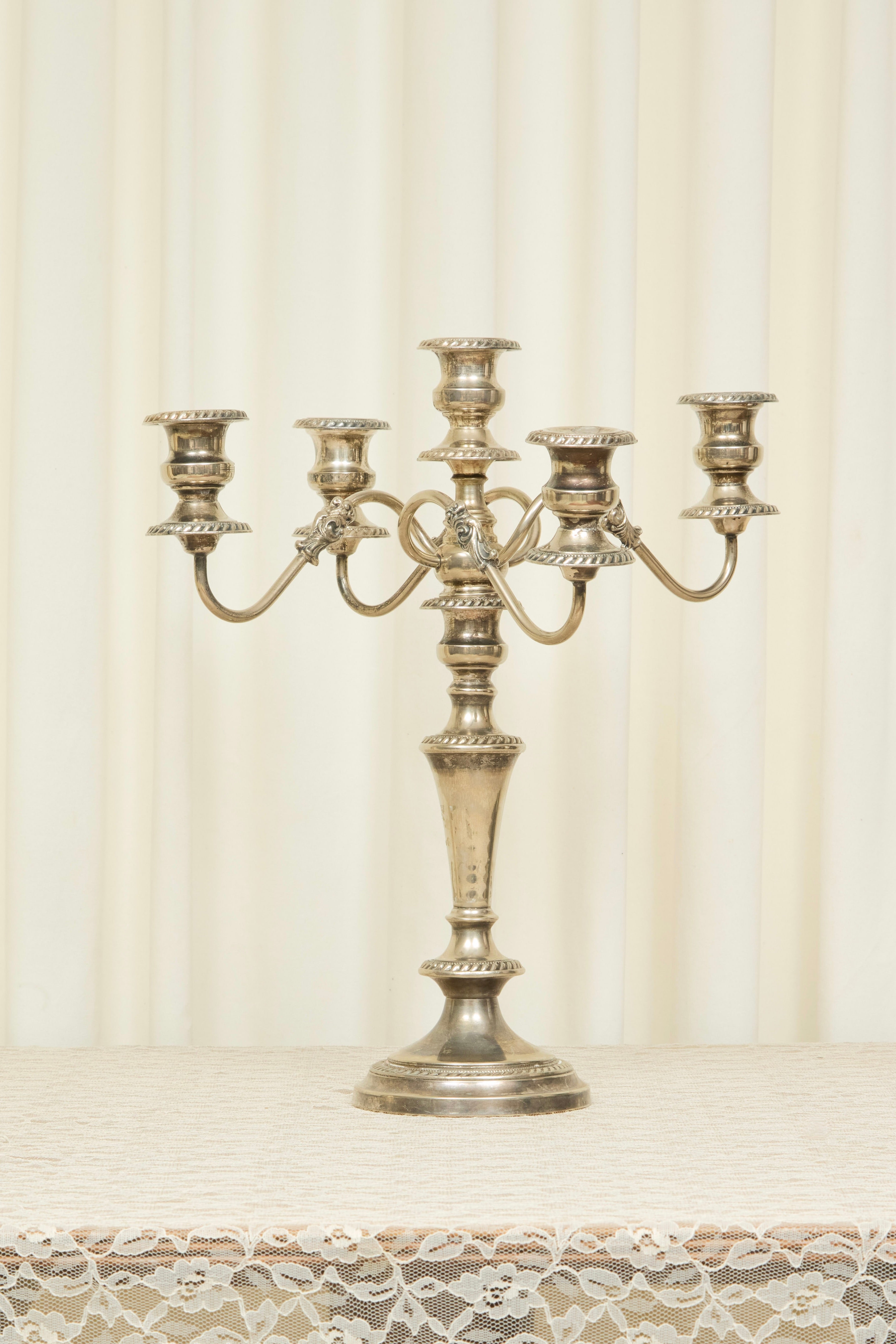 Vintage Silver 5 Arm Candelabra