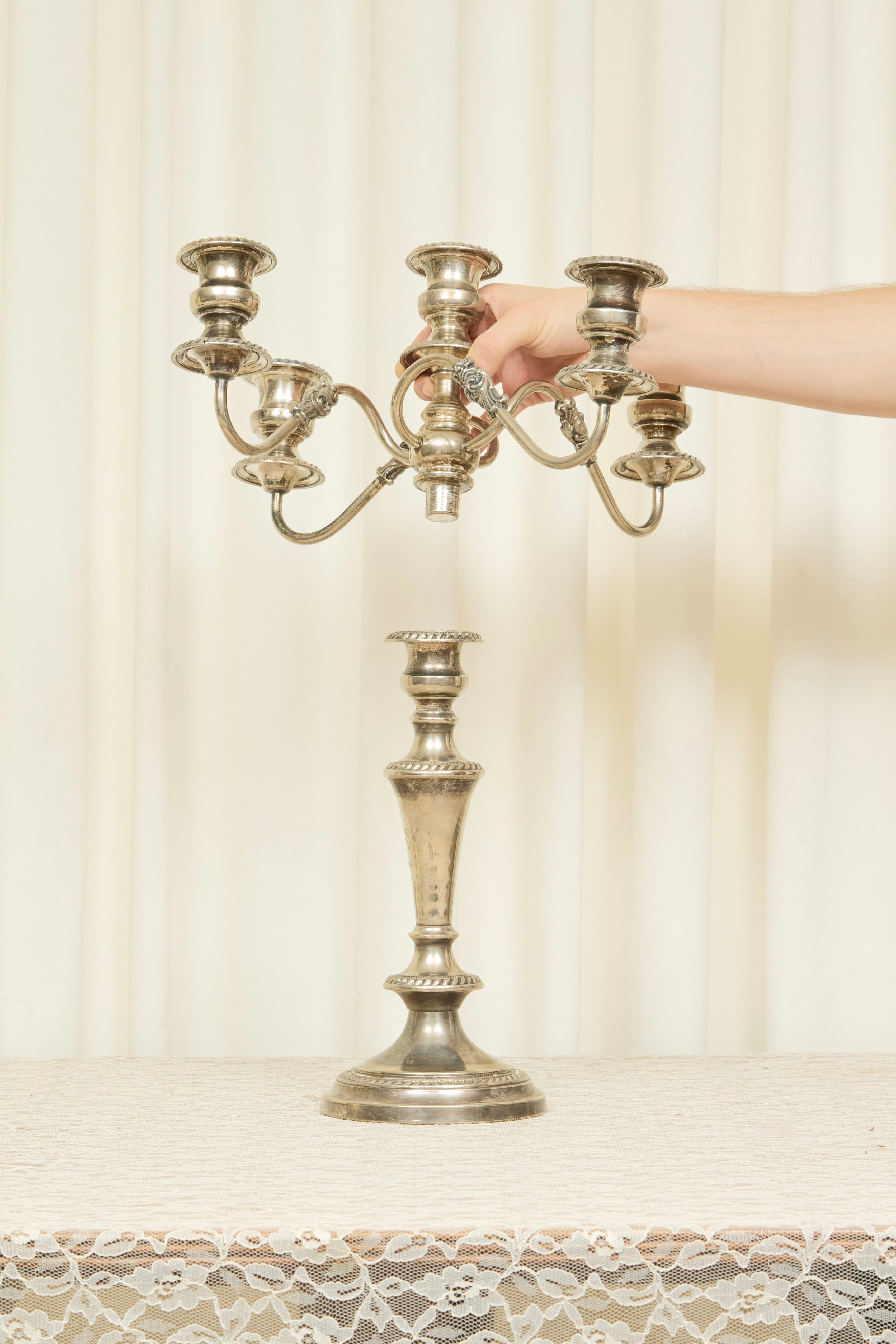 Vintage Silver 5 Arm Candelabra