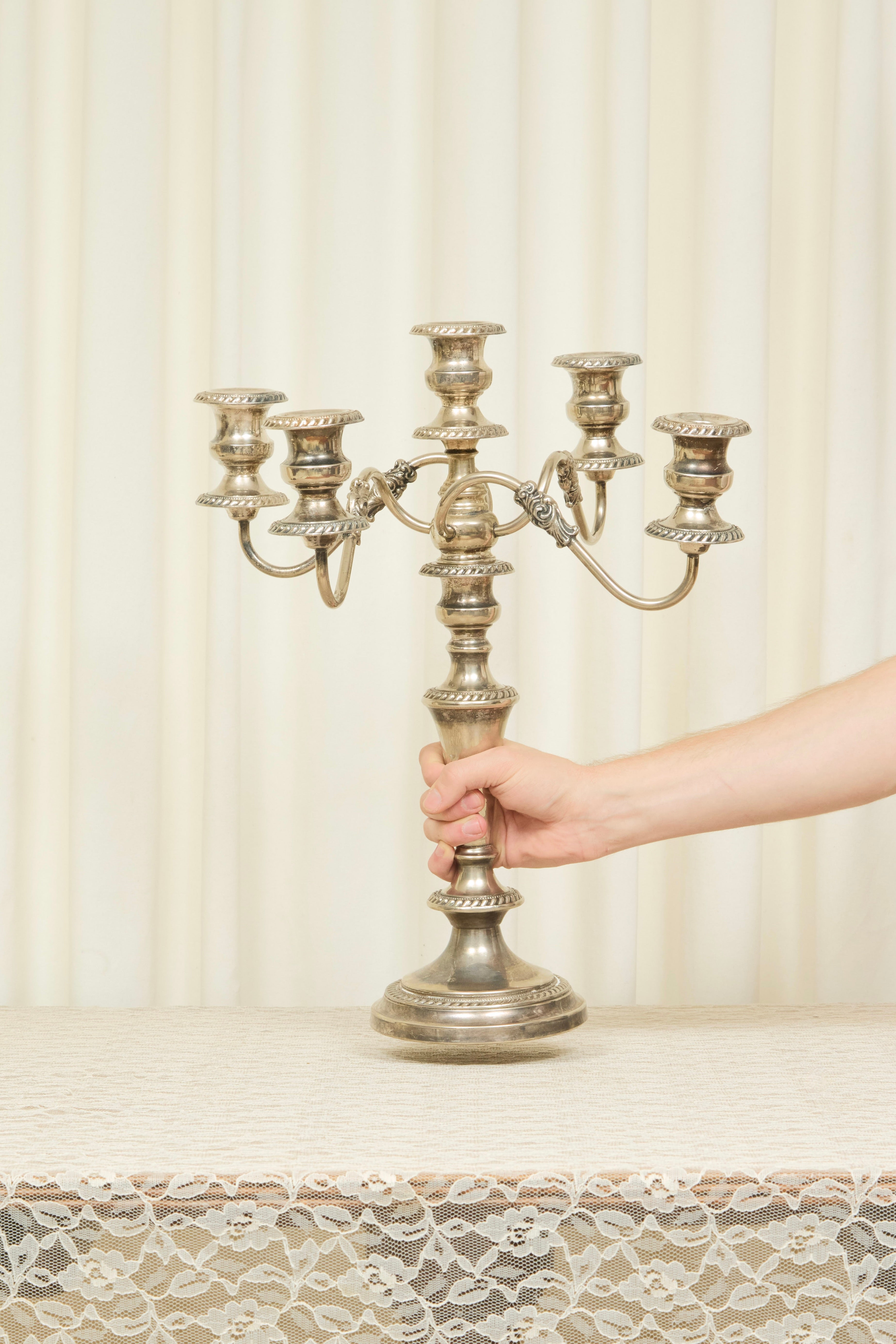 Vintage Silver 5 Arm Candelabra